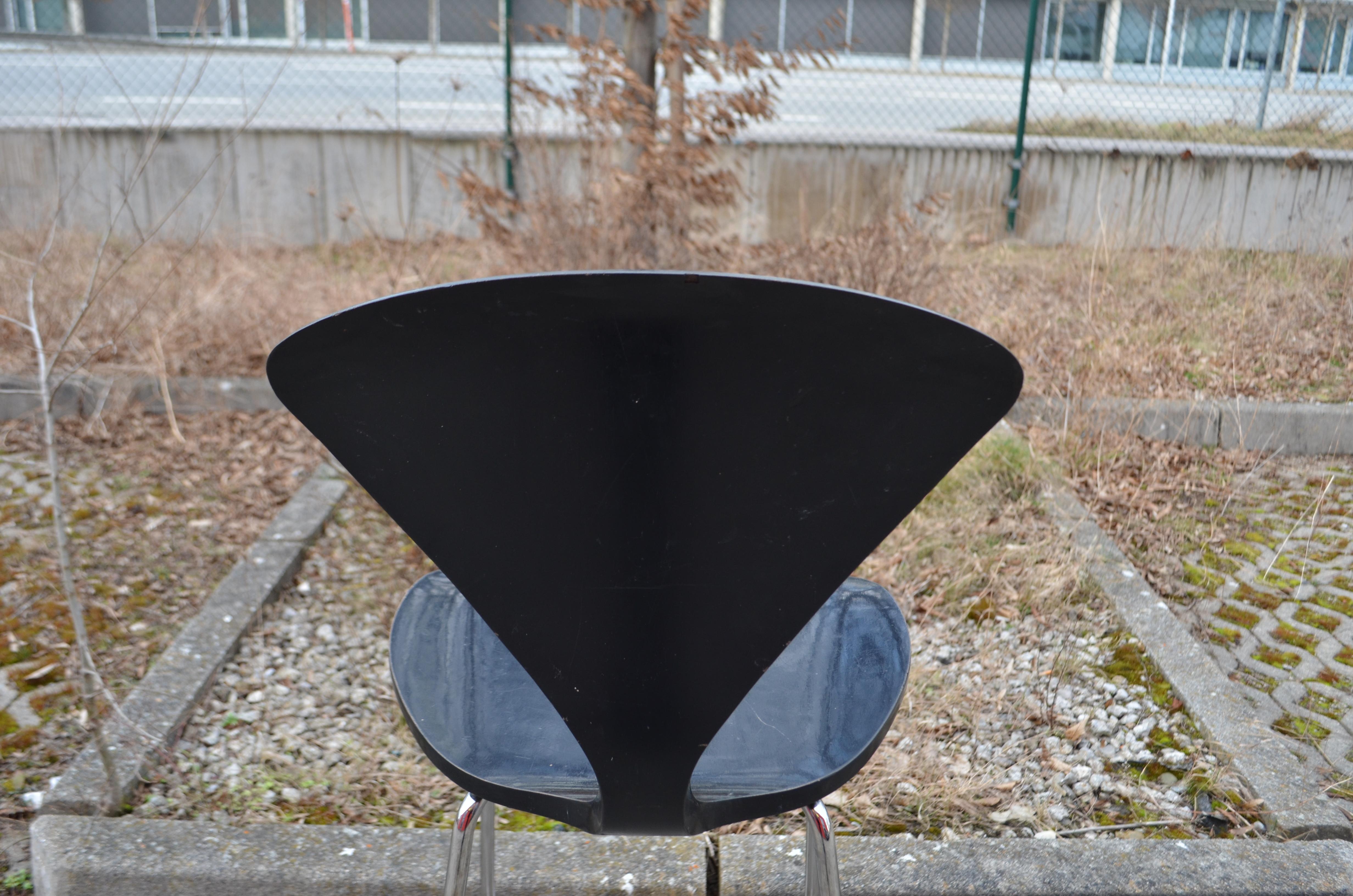 Norman Cherner Barhocker-Stuhl schwarz (Stahl) im Angebot