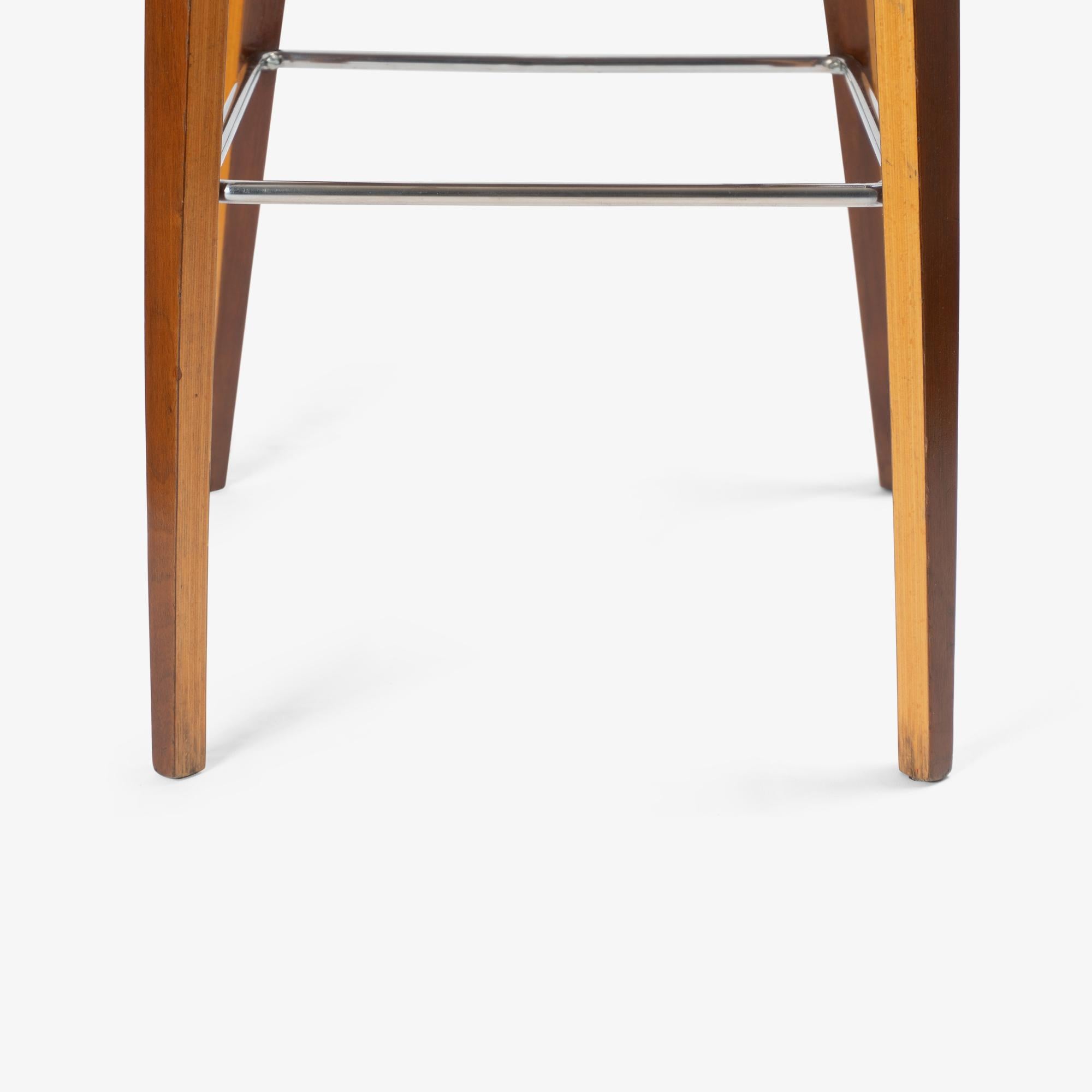 Norman Cherner Barstools in Walnut & Italian Suede, Set of 3 For Sale 6