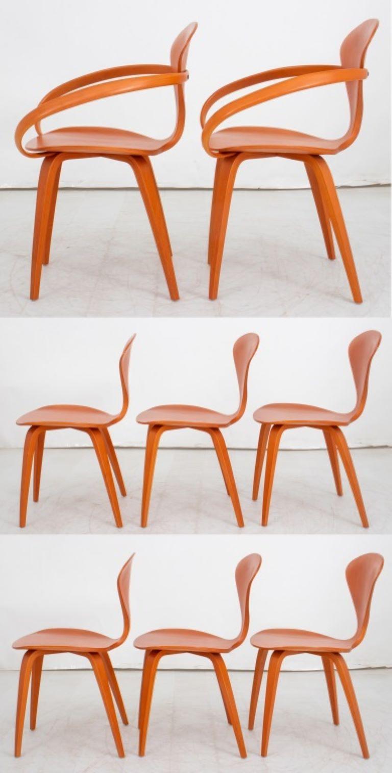 Norman Cherner Beech Wood Dining Chairs, 8 3