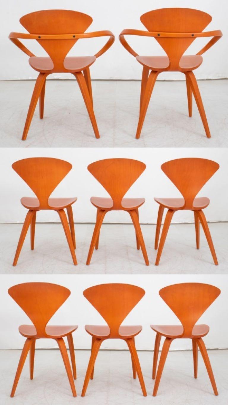 Norman Cherner Beech Wood Dining Chairs, 8 5