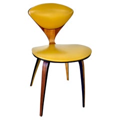 Norman Cherner for Plycraft Bentwood chair with Yellow Vinyl cushion 1960s