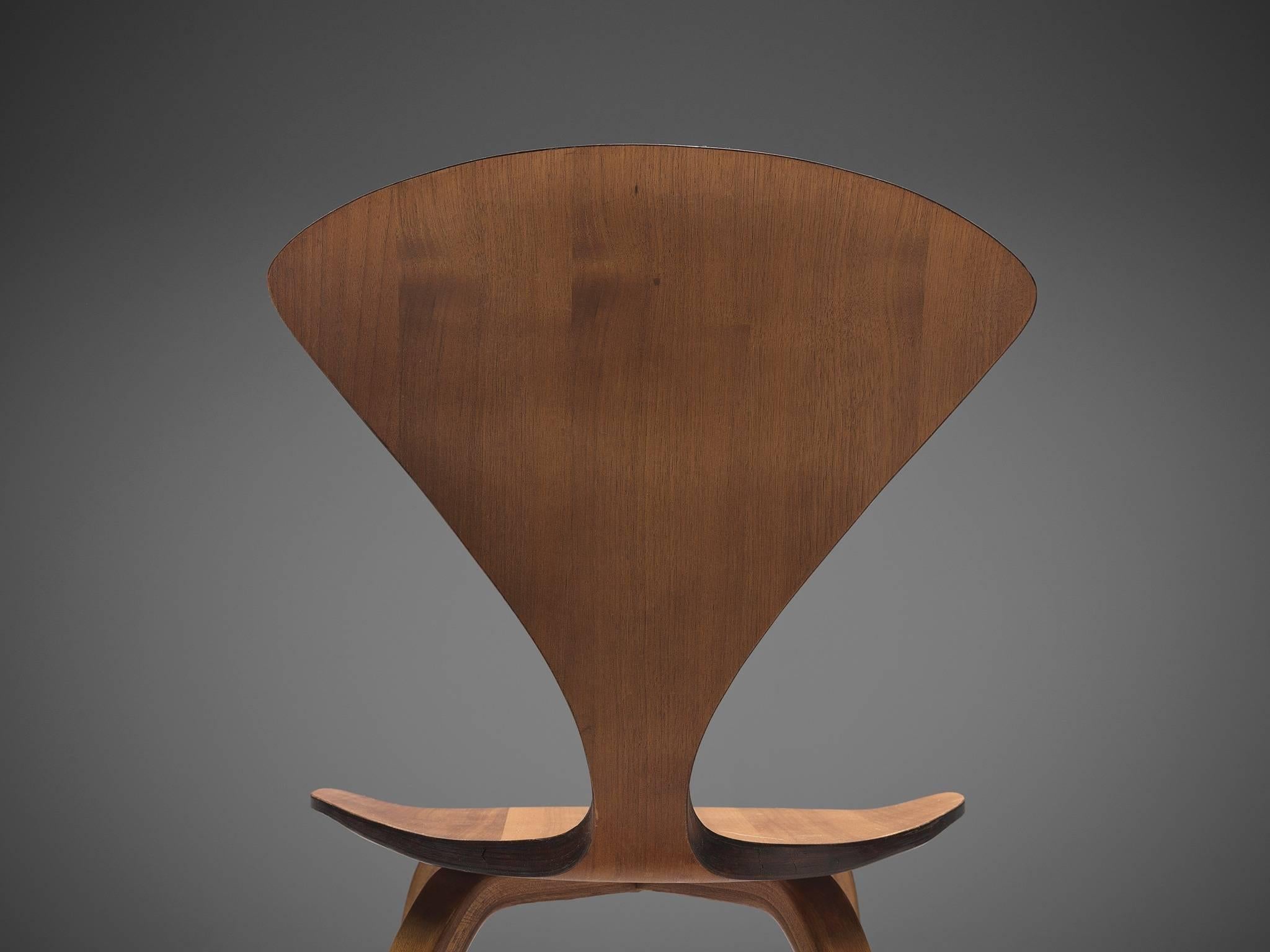 Norman Cherner for Plycraft Four Walnut Dining Chairs 1