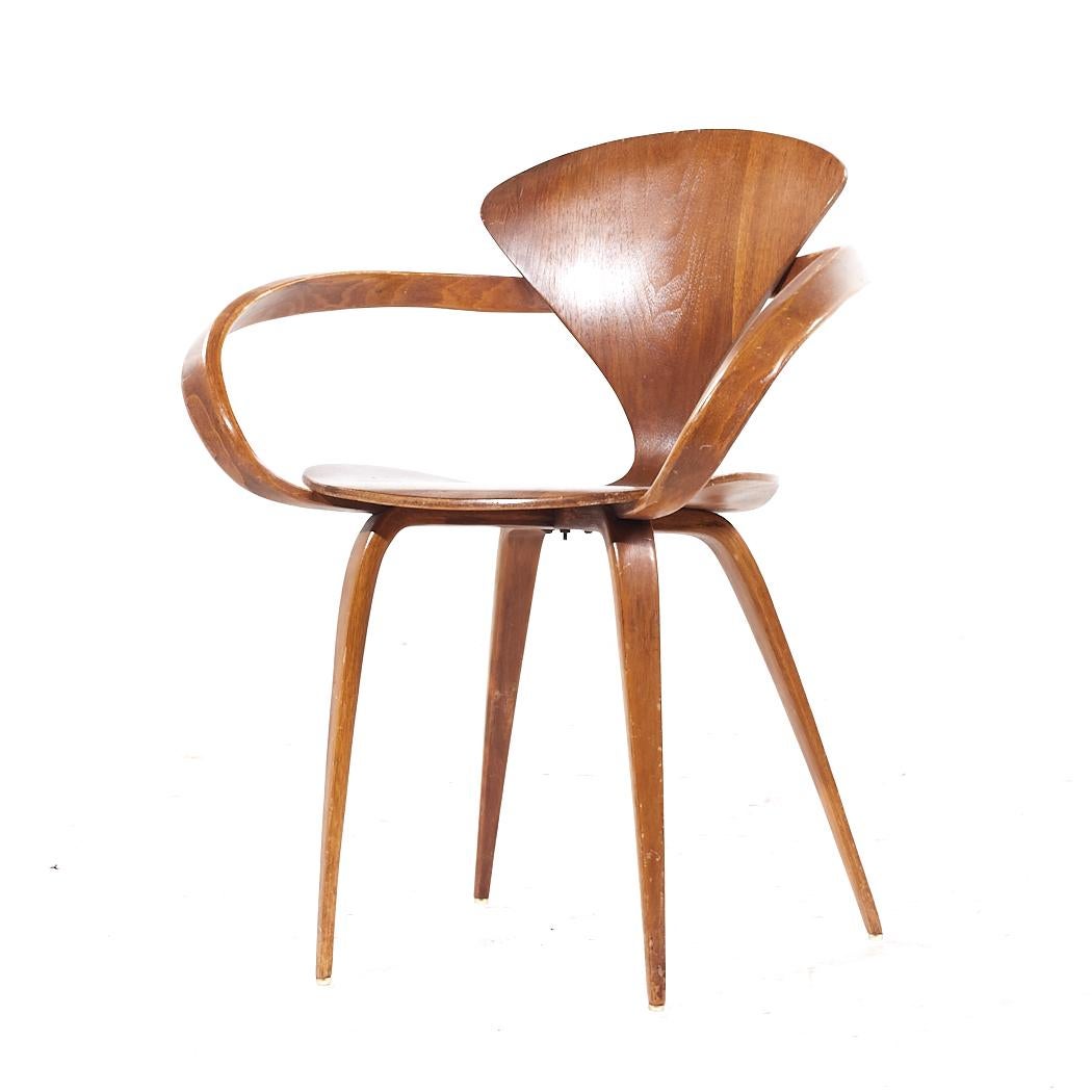 Late 20th Century Norman Cherner for Plycraft Mid Century Arm Chairs - Pair For Sale