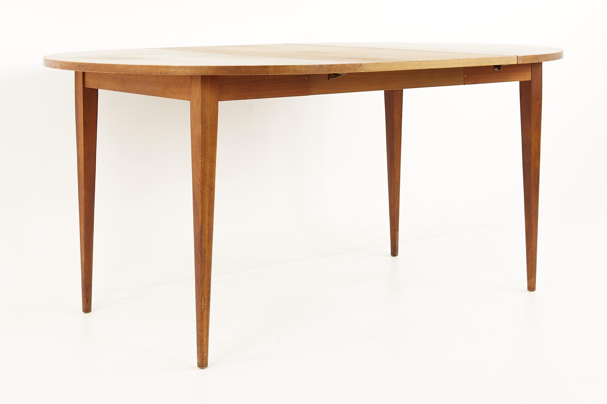 Late 20th Century Norman Cherner for Plycraft Mid Century Walnut Round Expanding Dining Table For Sale