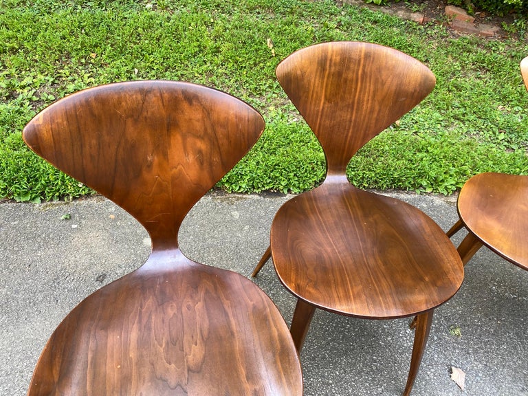 Mid-Century Modern Norman Cherner for Plycraft Set of 6 walnut Chairs For Sale