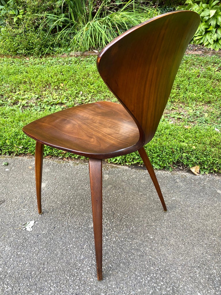 American Norman Cherner for Plycraft Set of 6 walnut Chairs For Sale