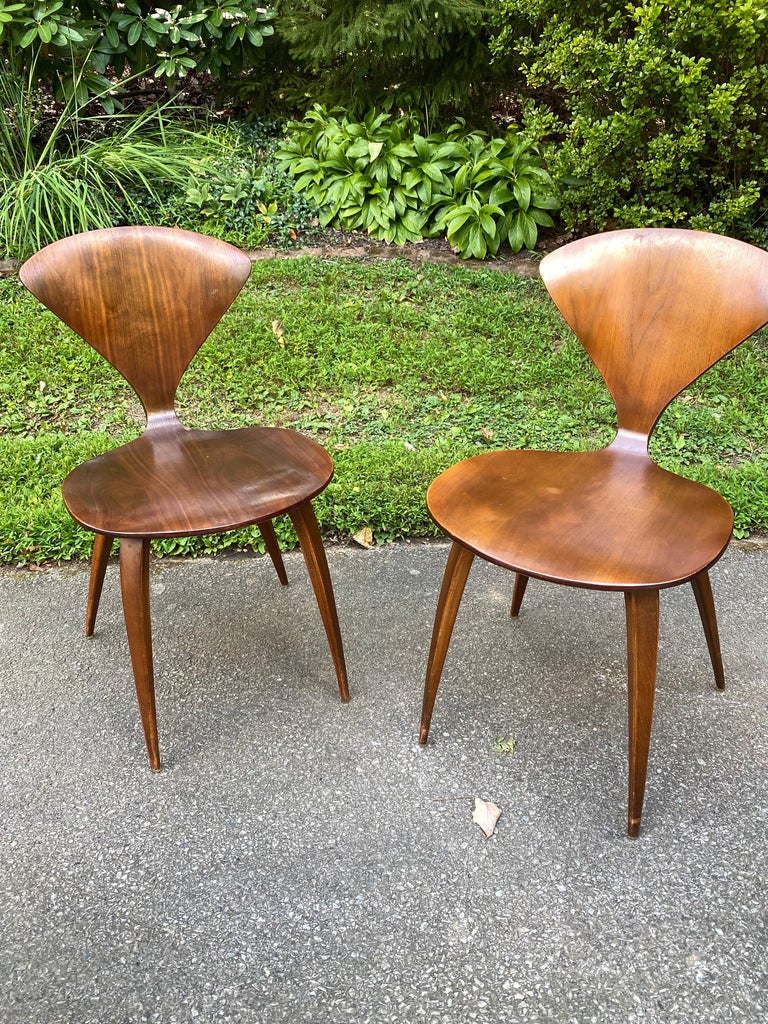 Mid-20th Century Norman Cherner for Plycraft Set of 6 walnut Chairs For Sale
