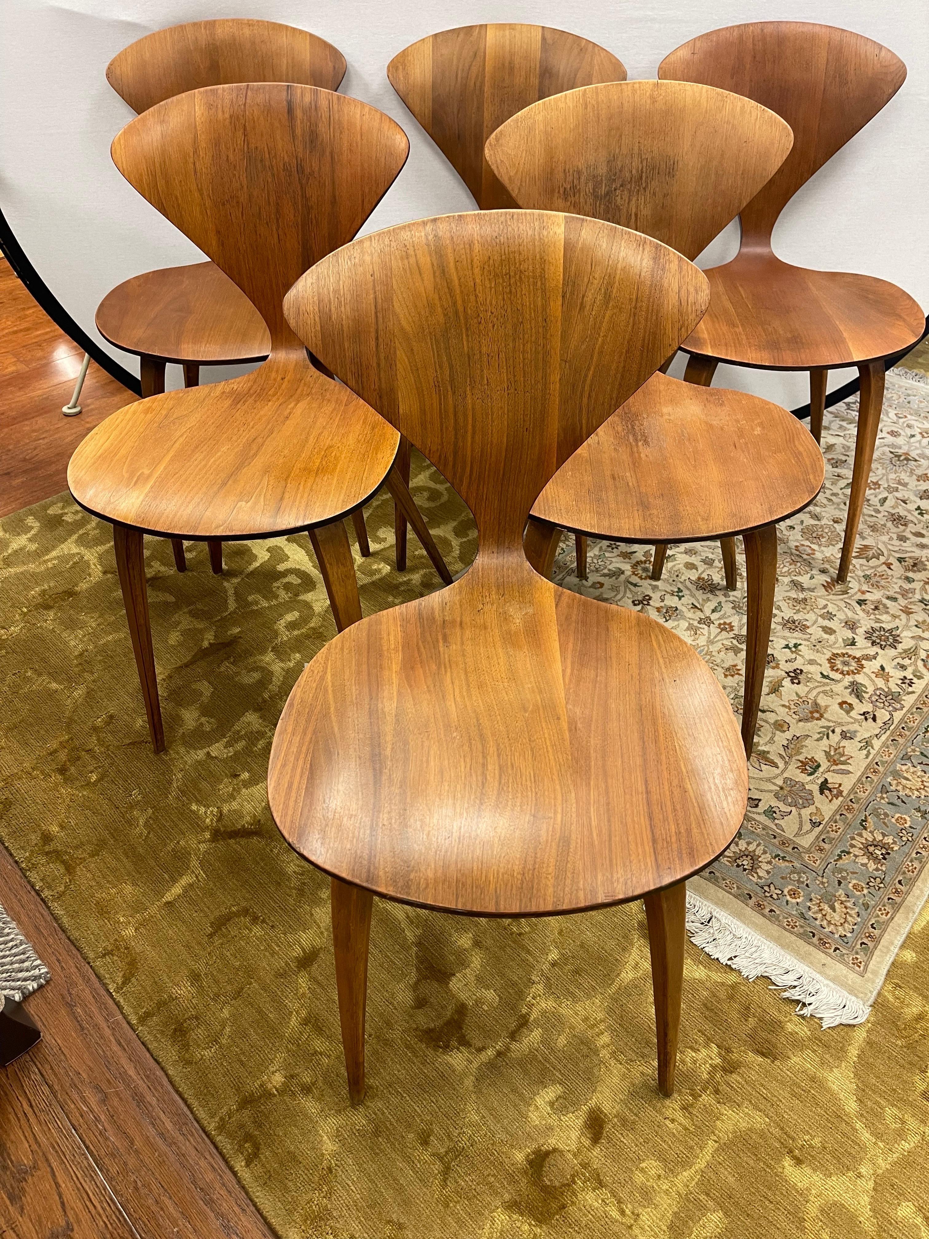 American Norman Cherner Iconic Mid-Century Modern Matching Side Chairs Set of Six