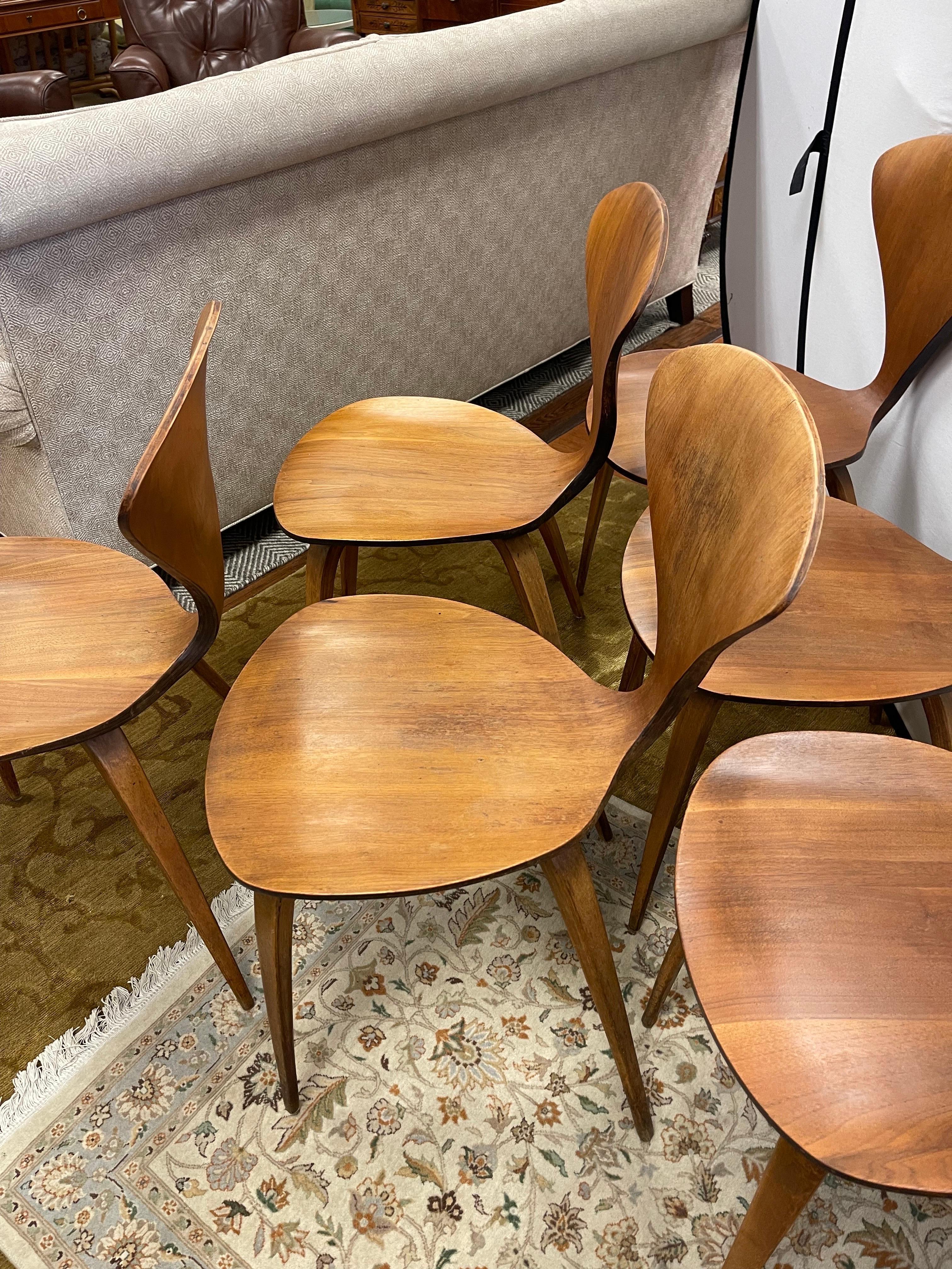 Norman Cherner Iconic Mid-Century Modern Matching Side Chairs Set of Six In Good Condition In West Hartford, CT