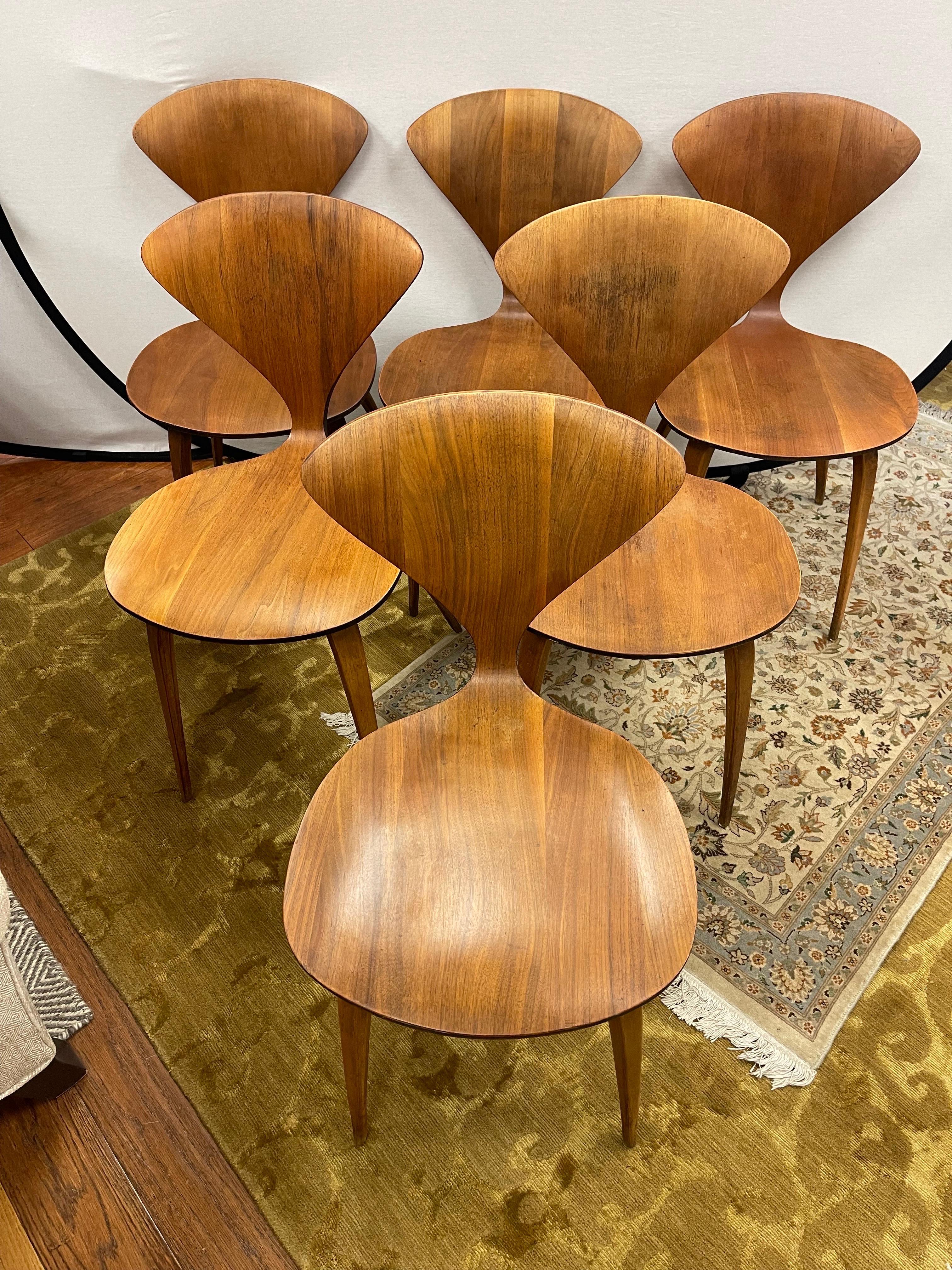 Mid-20th Century Norman Cherner Iconic Mid-Century Modern Matching Side Chairs Set of Six