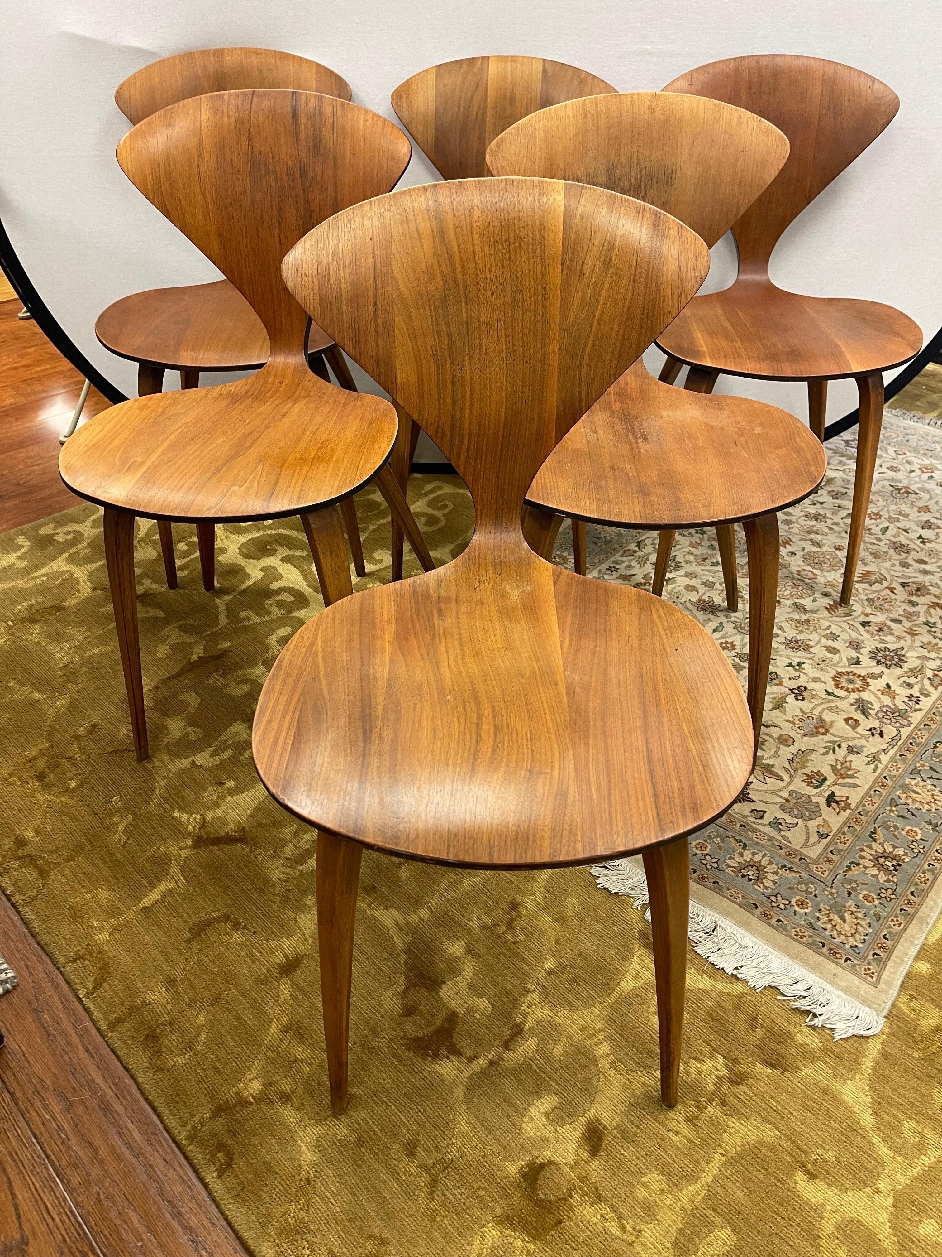 Norman Cherner Iconic Mid-Century Modern Matching Side Chairs Set of Six 1