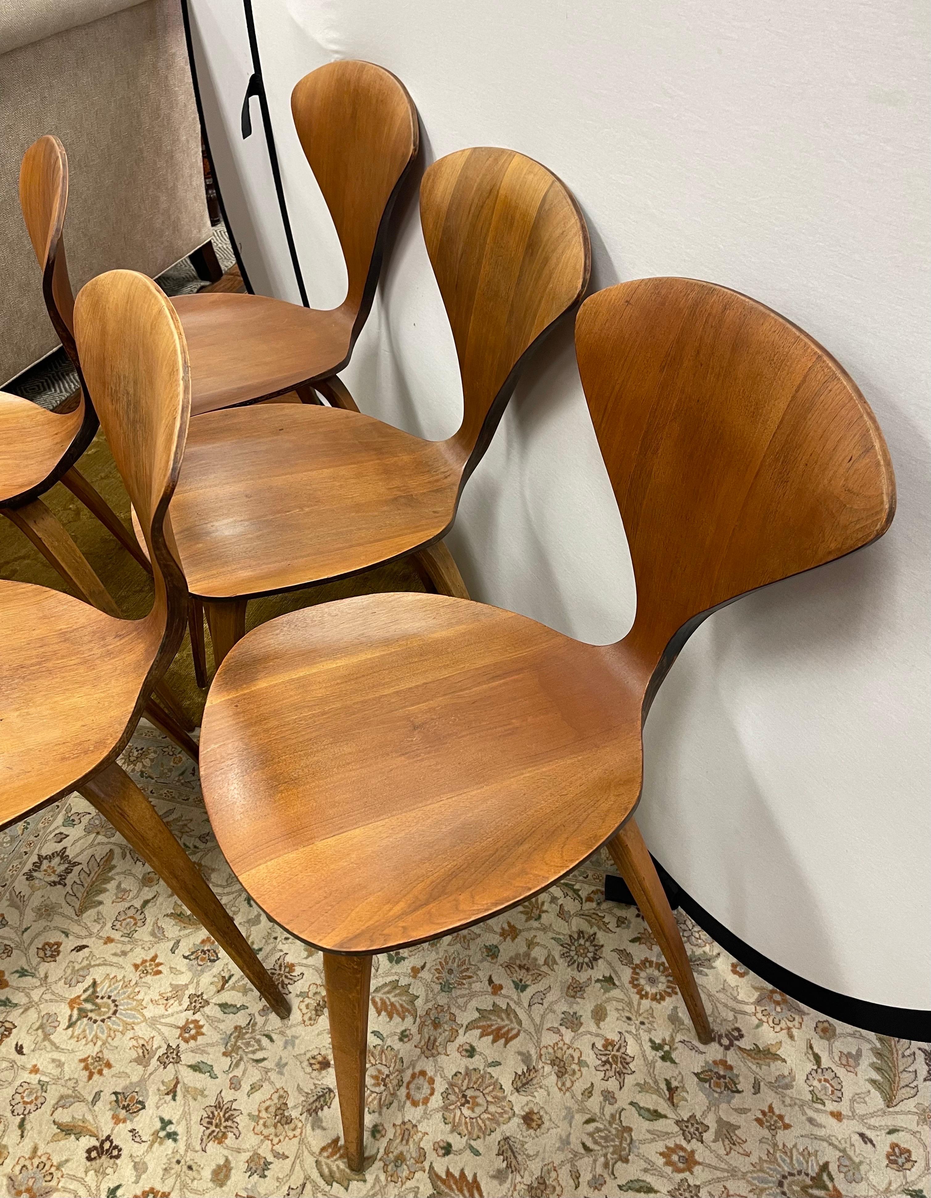 Norman Cherner Iconic Mid-Century Modern Matching Side Chairs Set of Six 2