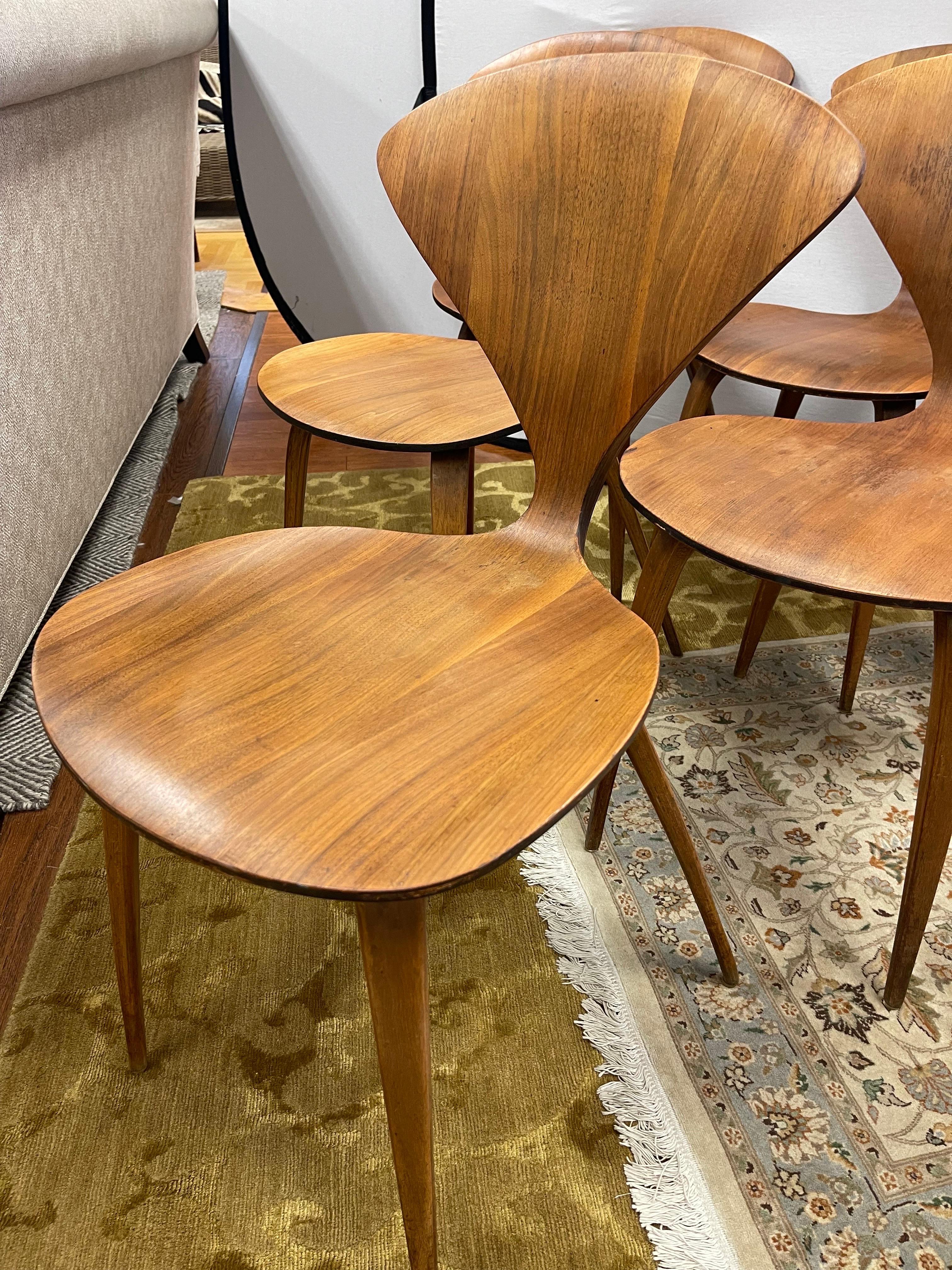 Norman Cherner Iconic Mid-Century Modern Matching Side Chairs Set of Six 3