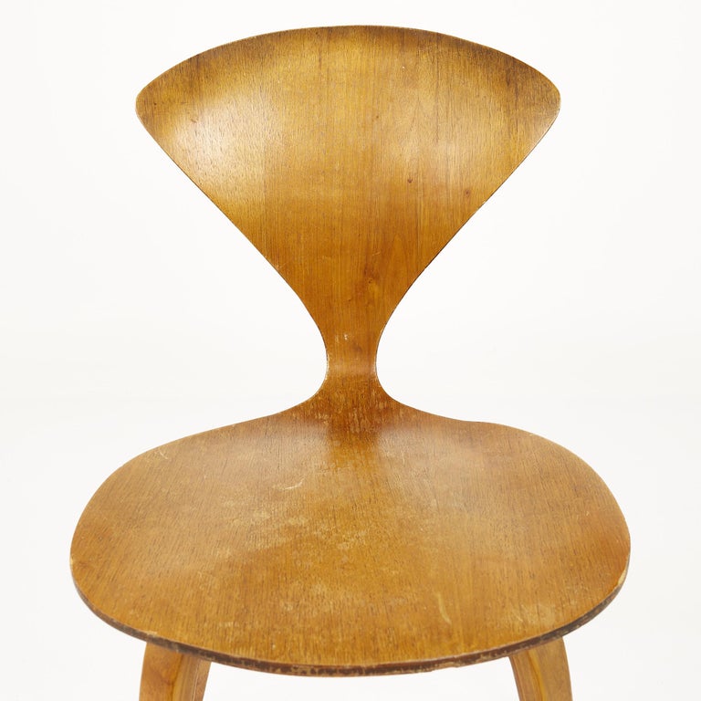 Wood Norman Cherner Mid Century Chair For Sale