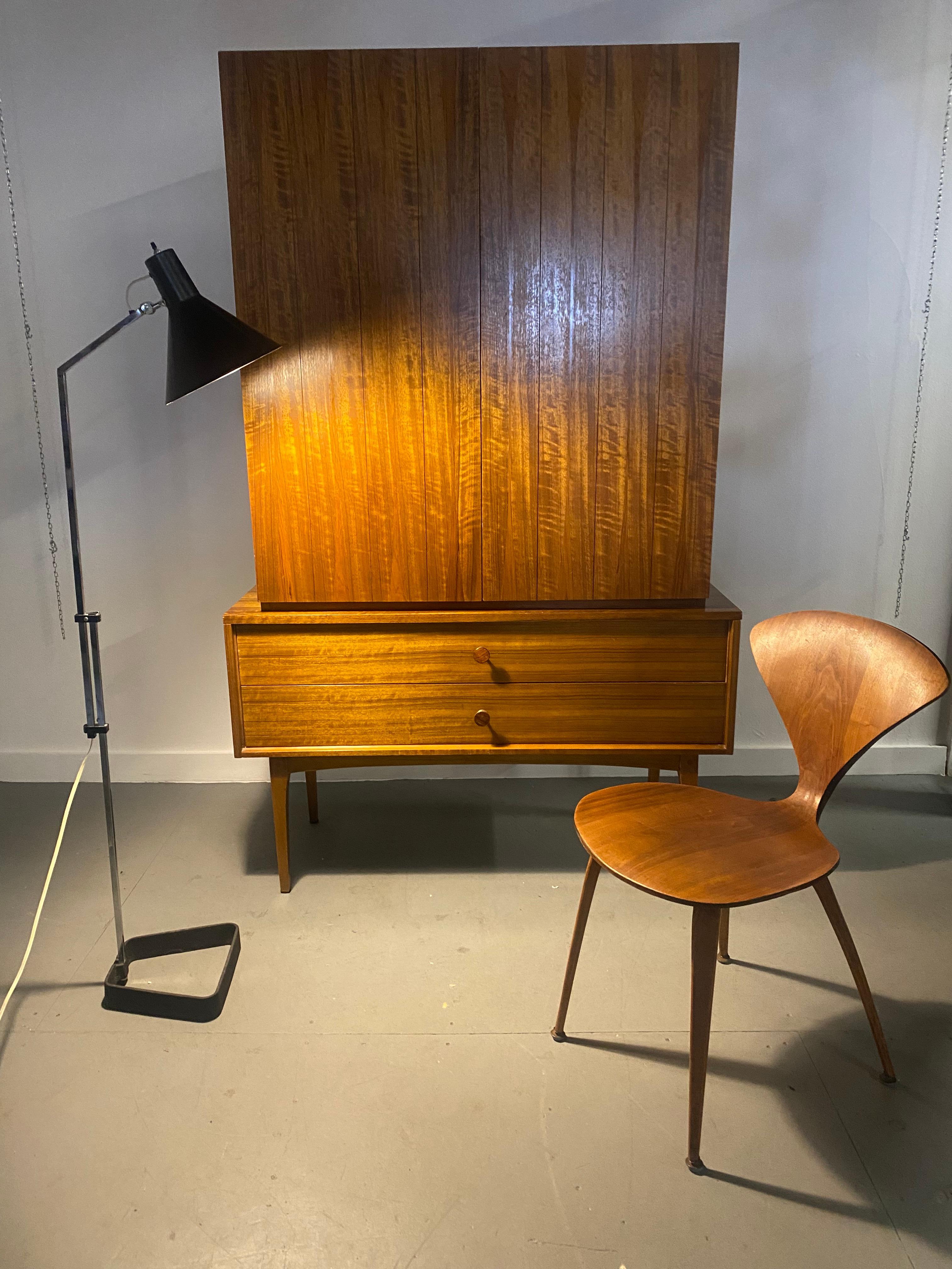 Iconic set of 3 vintage midcentury Norman Cherner chairs. They have normal age appropriate wear as they should given their age, almost 65 years old! Classic Modernist design. Extremely comfortable. Price for One. All 3 avail. Hand delivery avail to