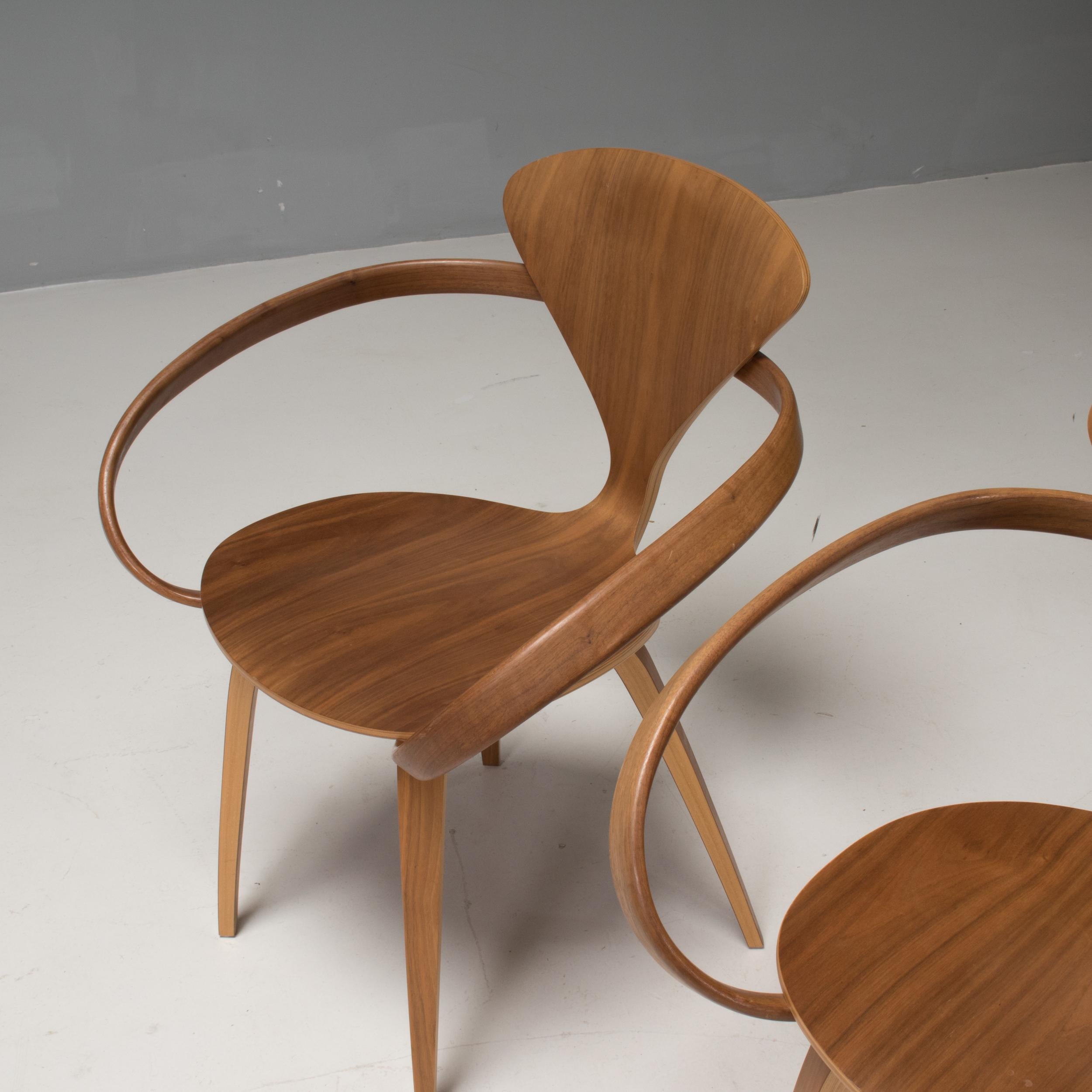 Norman Cherner Natural Walnut Dining Chairs, Set of 6, 2013 2