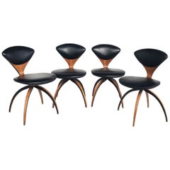 Norman Cherner Plycraft Bentwood Swivel Chairs, 1964 Set of 4