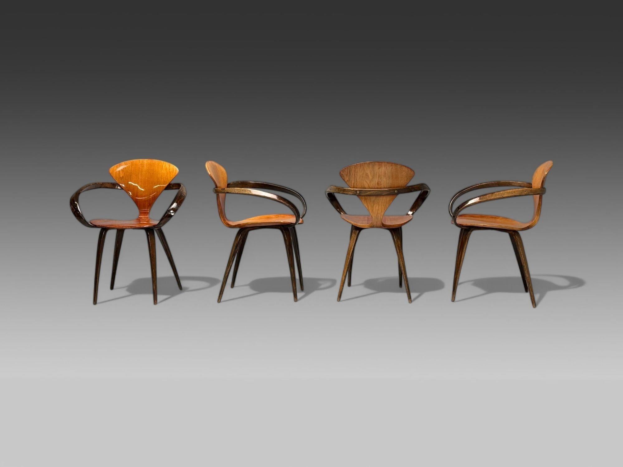 American Norman Cherner, Plycraft, Mid-Century Modern, Pretzel Dining Chairs, USA, 1960s For Sale