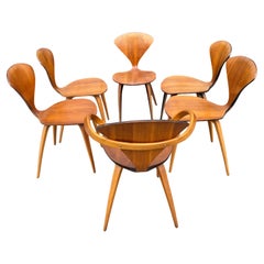Norman Cherner Plycraft Set of 6 Sculptural Dining Chairs Mid Century Modern