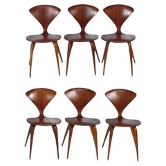 Norman Cherner Plycraft Set of 6 Sculptural Dining Chairs Mid Century Modern