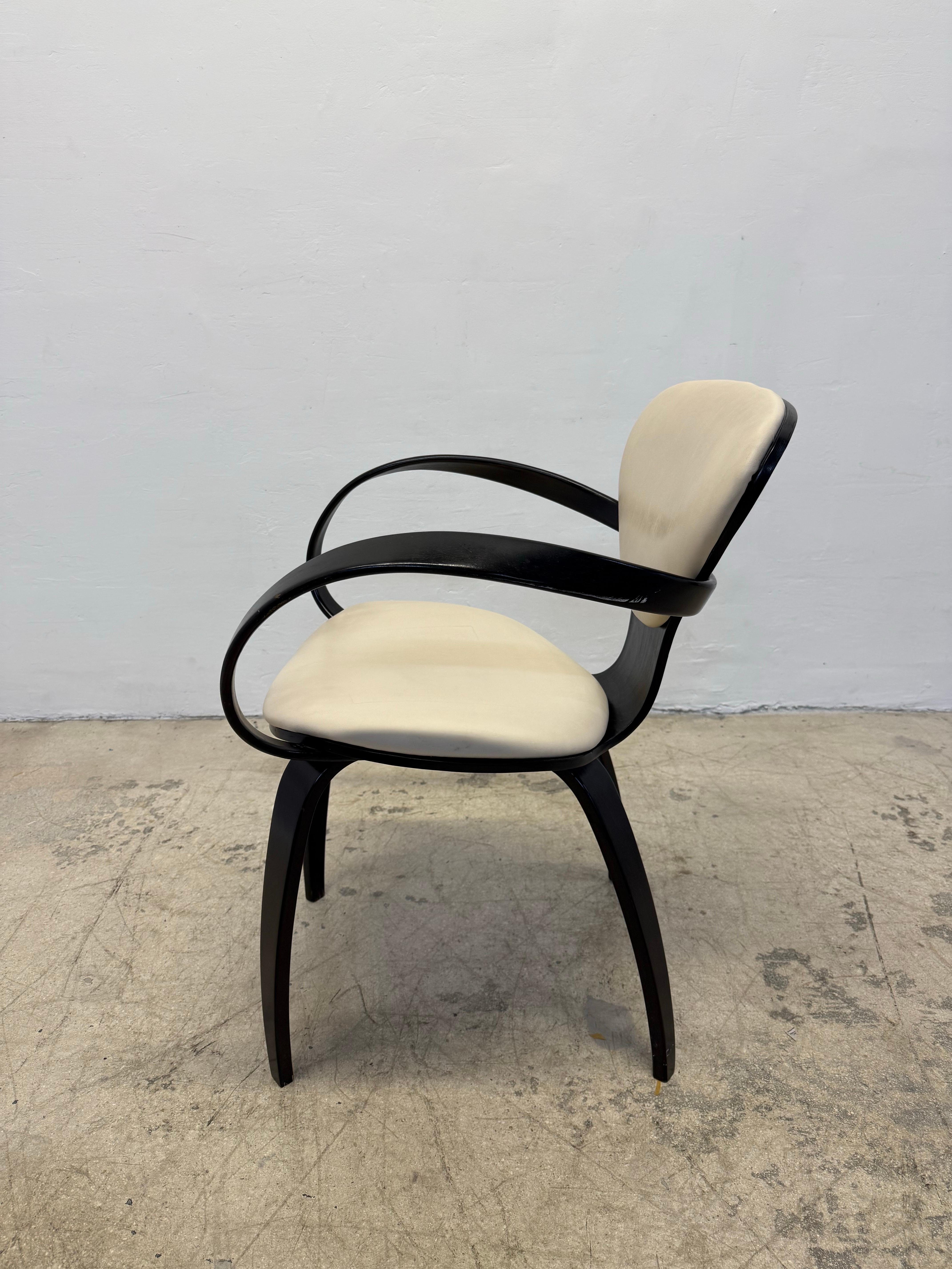 Faux Leather Norman Cherner Pretzel Chairs for Plycraft - Set of Four For Sale