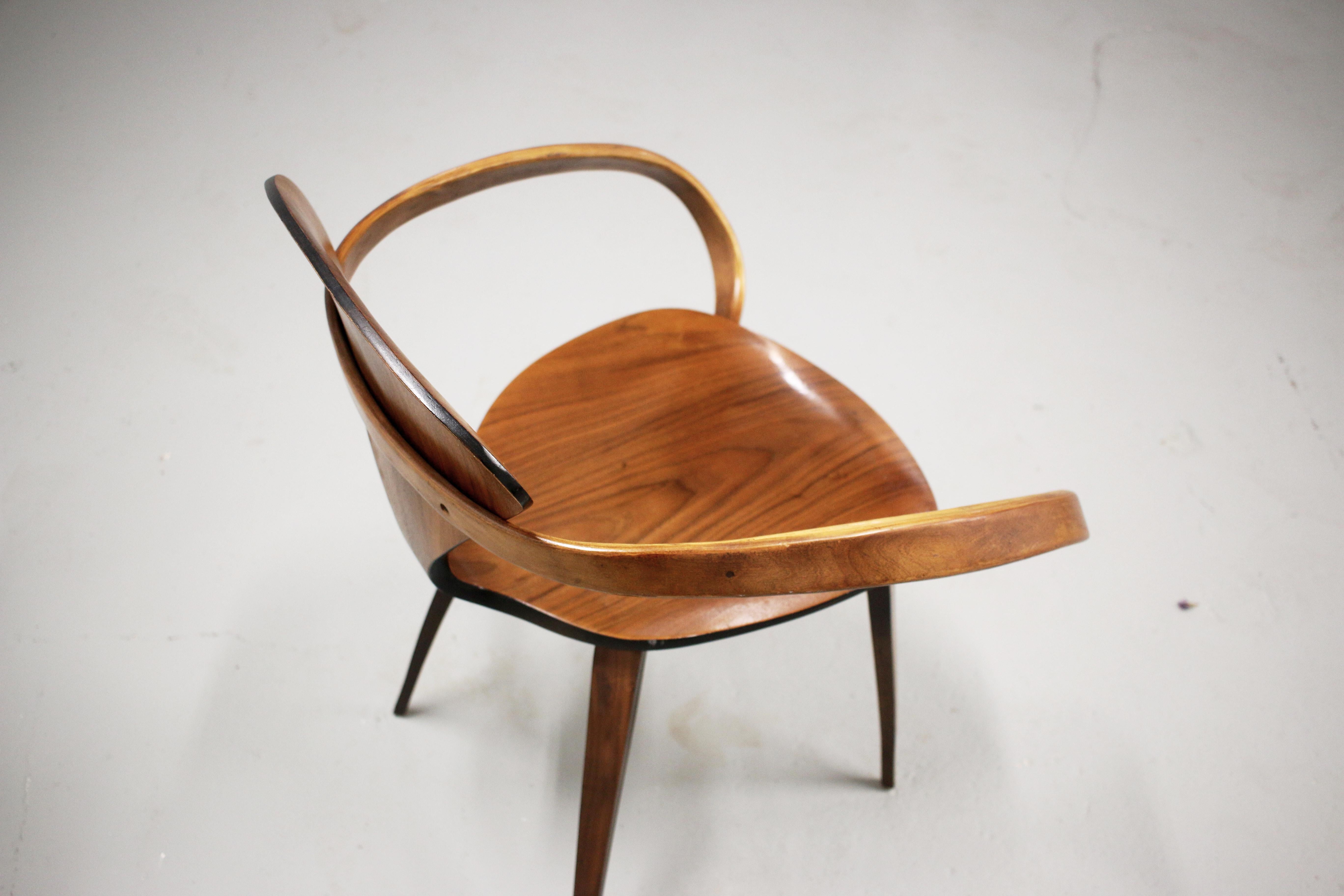 Norman Cherner Pretzel Dining Chair, Made by Plycraft, USA, 1960s 2