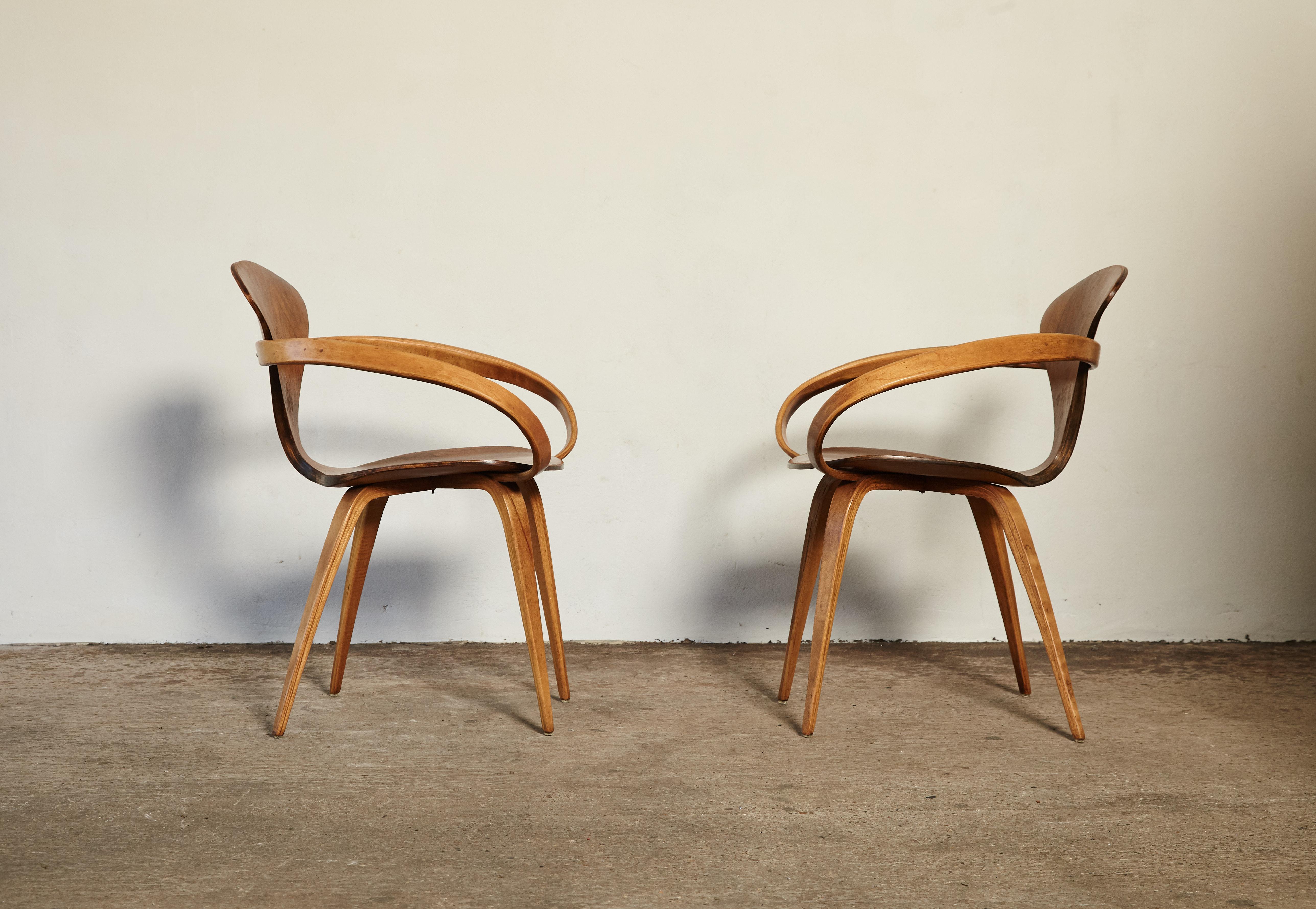 American Norman Cherner Pretzel Dining Chairs, Made by Plycraft, USA, 1960s