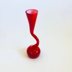 Norman Copenhagen Red Cased Glass Swing Vase