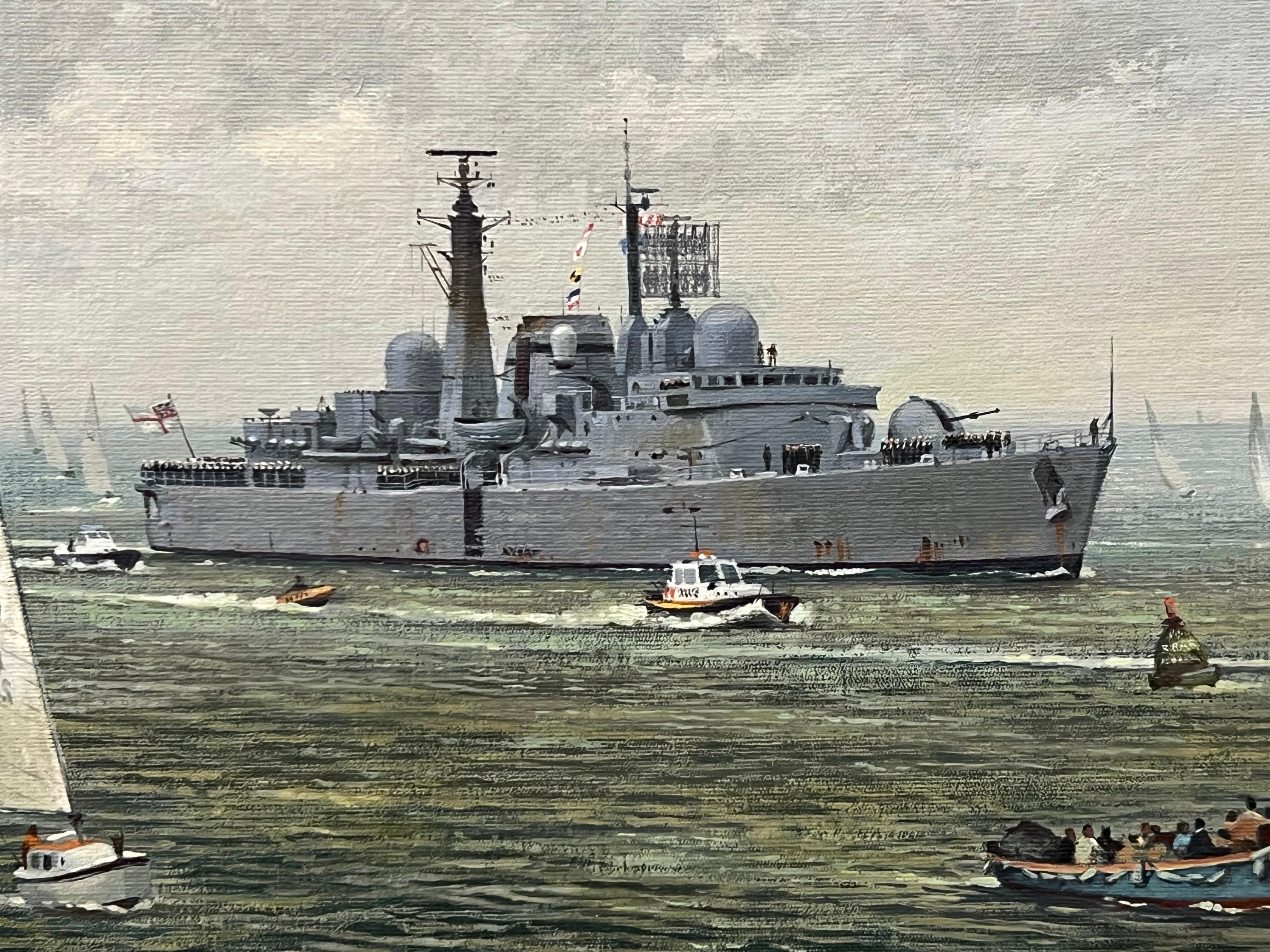 HMS Glasgow kehrt von den Falkland-Inseln zurück - Schifffahrtsszene Kriegsschiff & andere Schiffe im Angebot 6