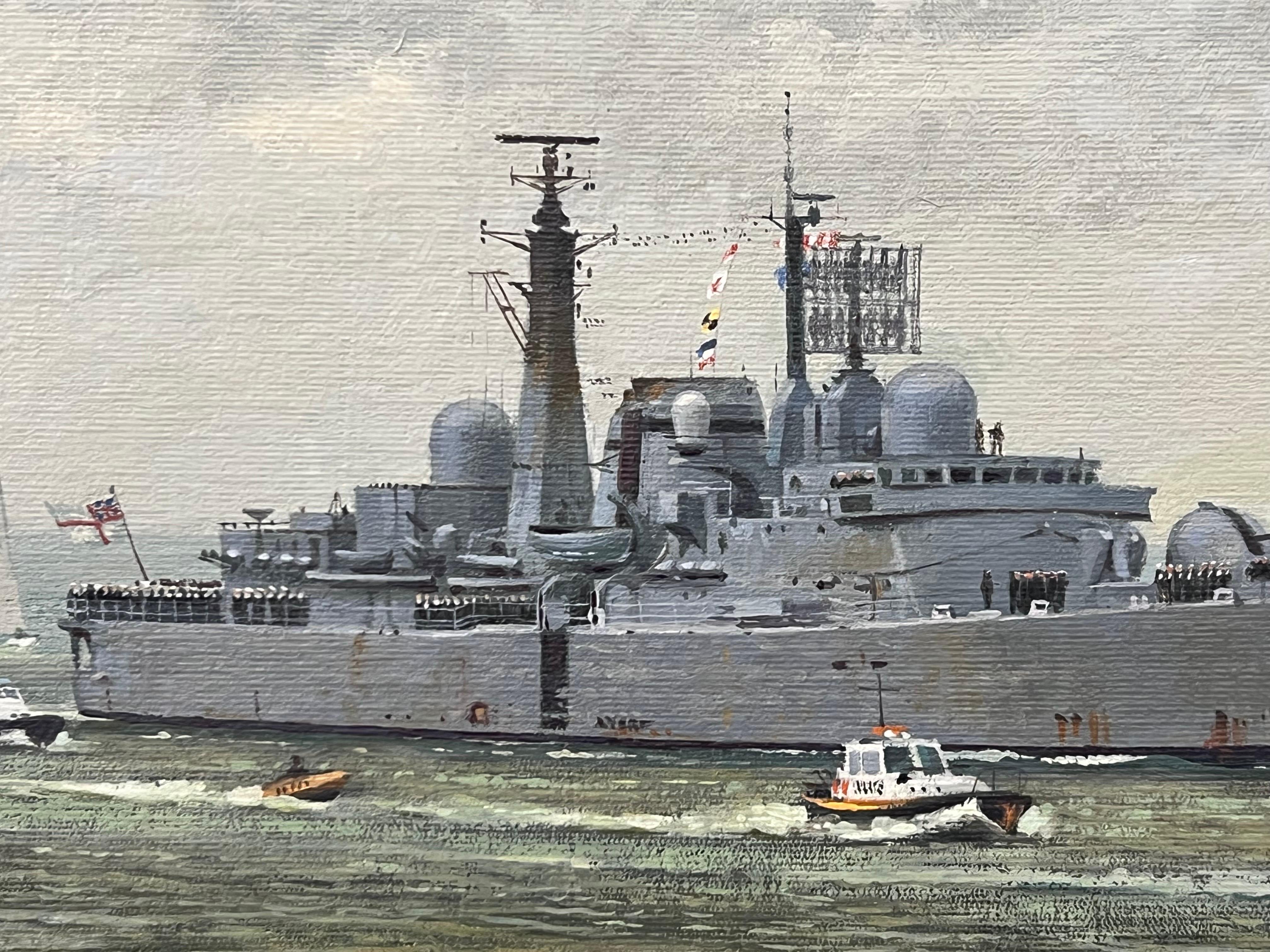 HMS Glasgow kehrt von den Falkland-Inseln zurück - Schifffahrtsszene Kriegsschiff & andere Schiffe im Angebot 7
