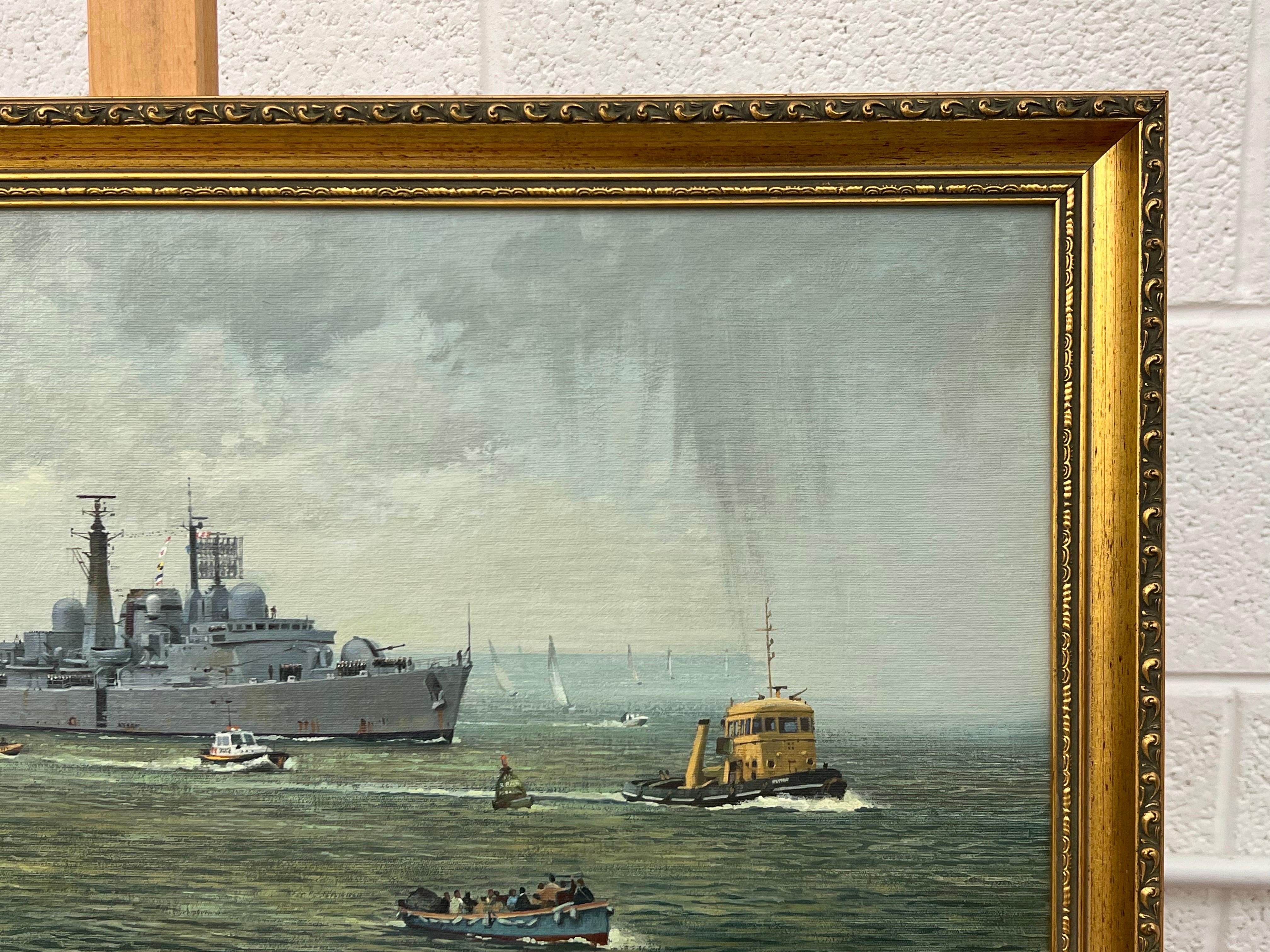 HMS Glasgow kehrt von den Falkland-Inseln zurück - Schifffahrtsszene Kriegsschiff & andere Schiffe im Angebot 1