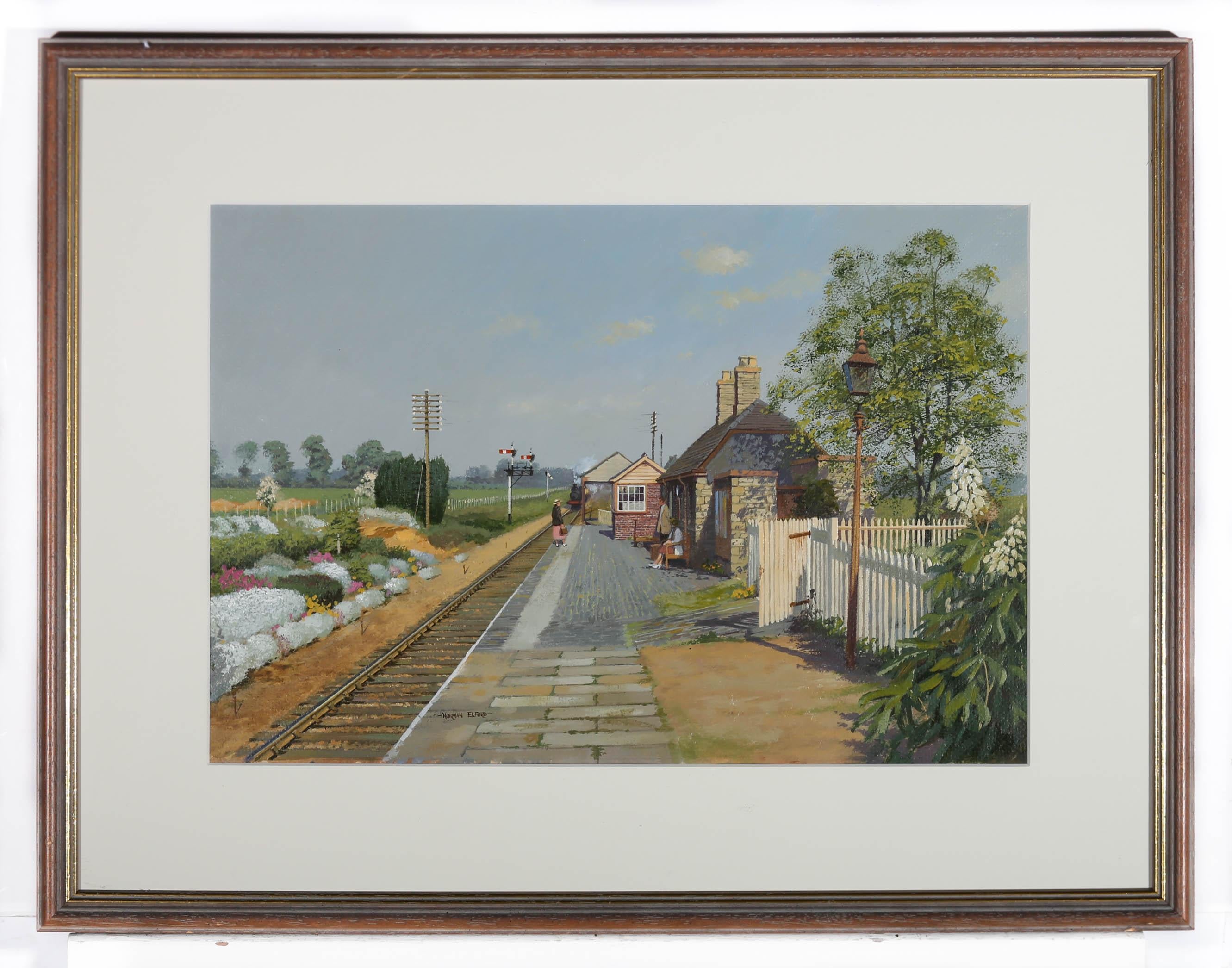 Norman Elford (1931-2007) - Framed 20th Century Acrylic, On The Platform For Sale 2