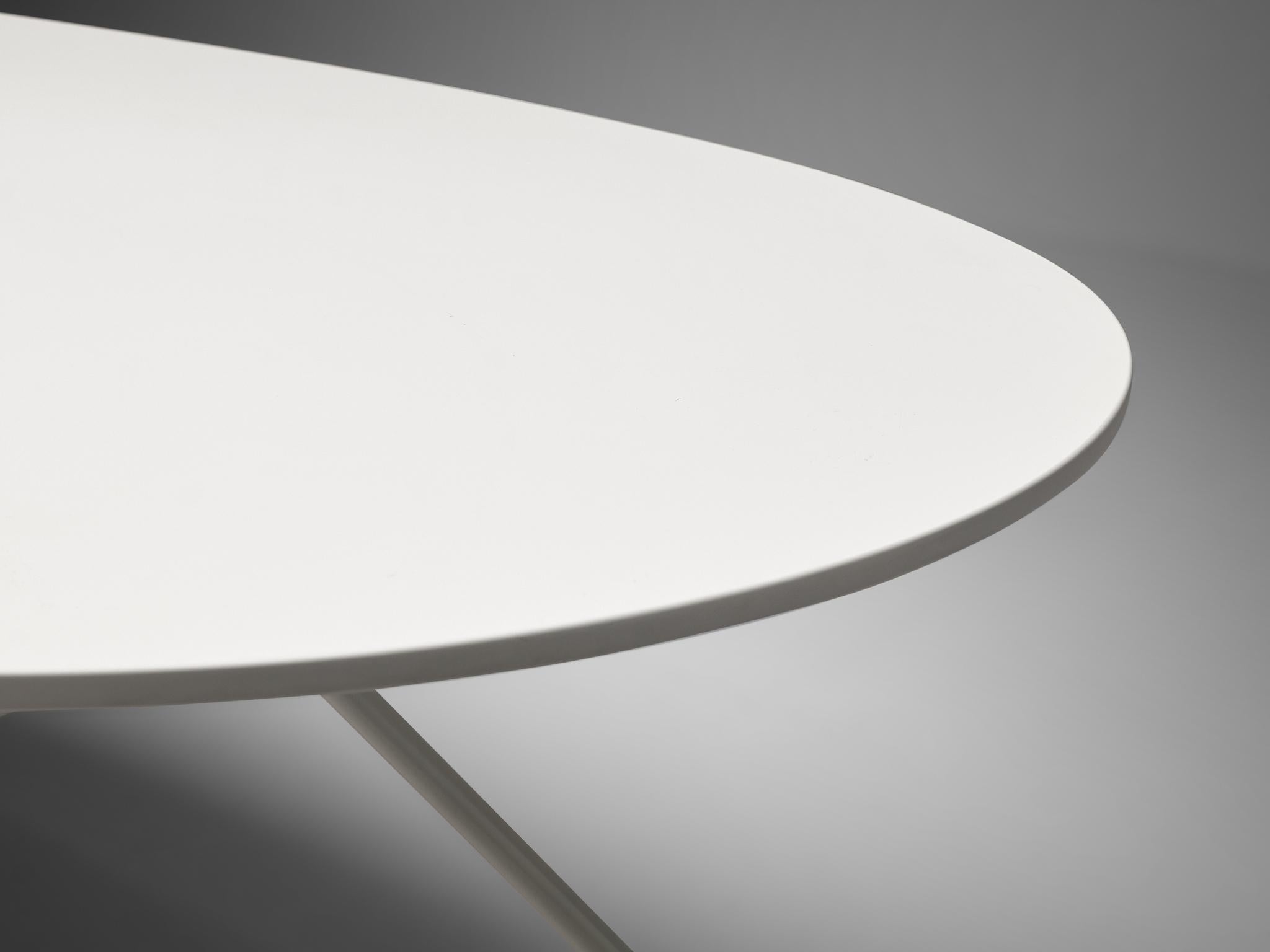Table de salle à manger ou de conférence en blanc Norman Foster pour Tecno Nomos 3