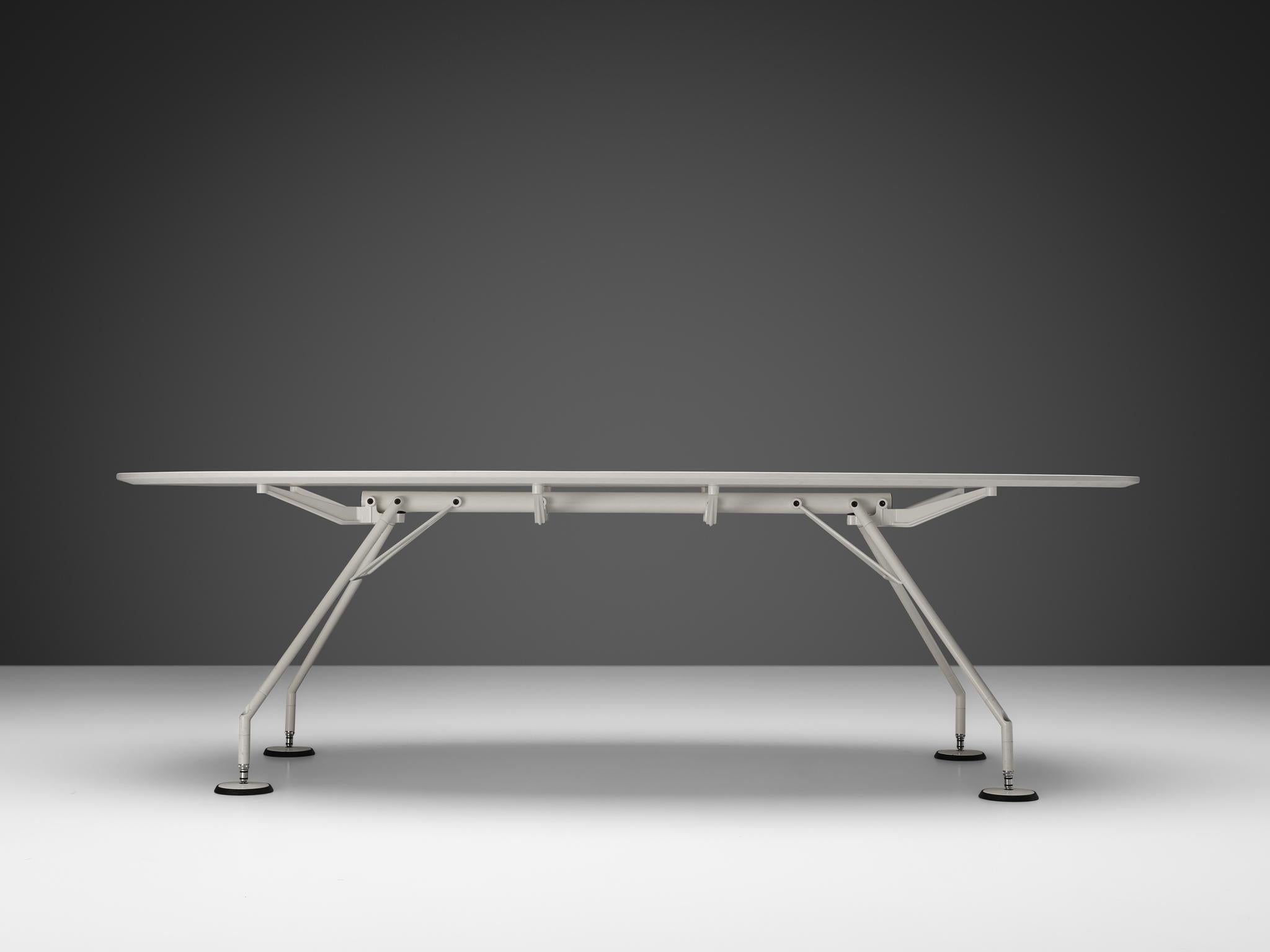 Mid-Century Modern Norman Foster for Tecno ‘Nomos’ Dining or Conference Table in White