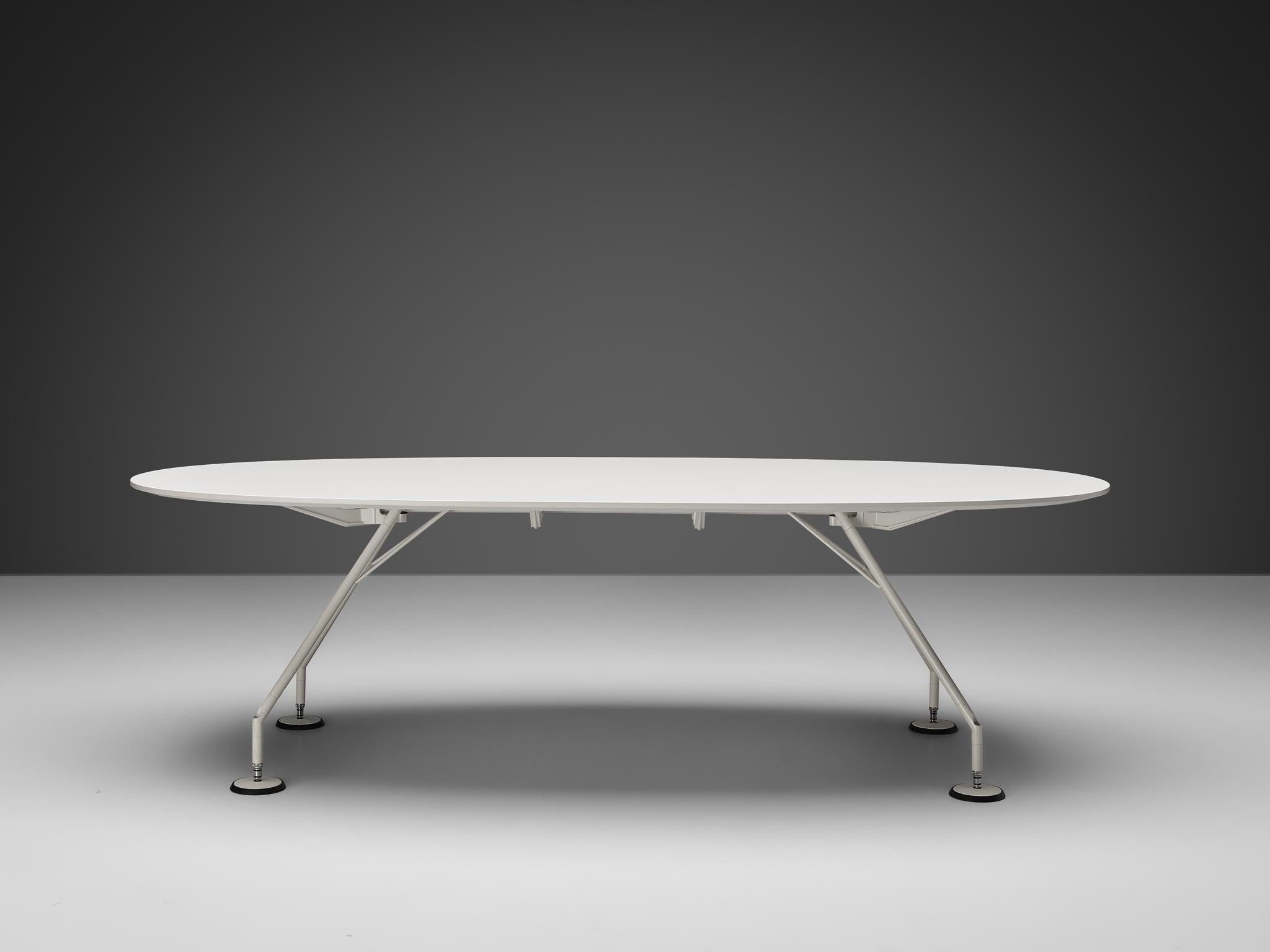 Late 20th Century Norman Foster for Tecno ‘Nomos’ Dining or Conference Table in White