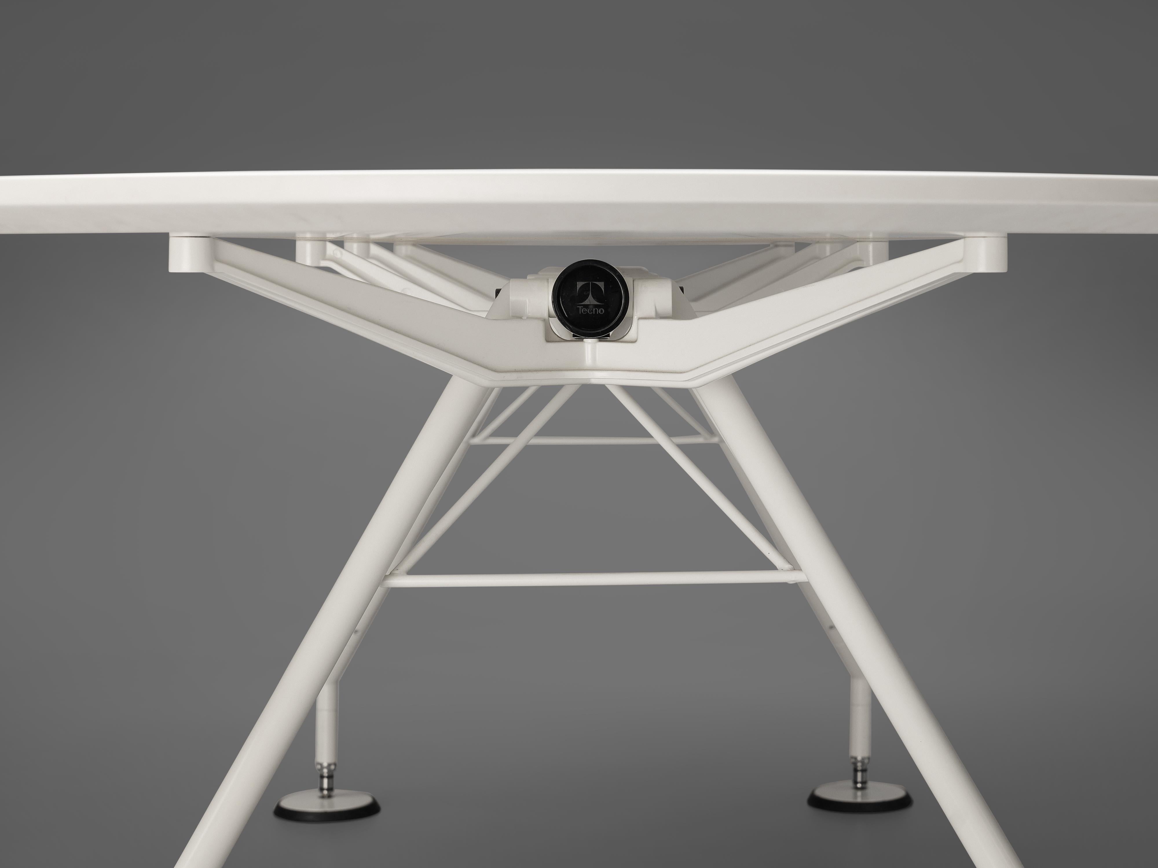Norman Foster for Tecno ‘Nomos’ Dining or Conference Table in White In Excellent Condition In Waalwijk, NL