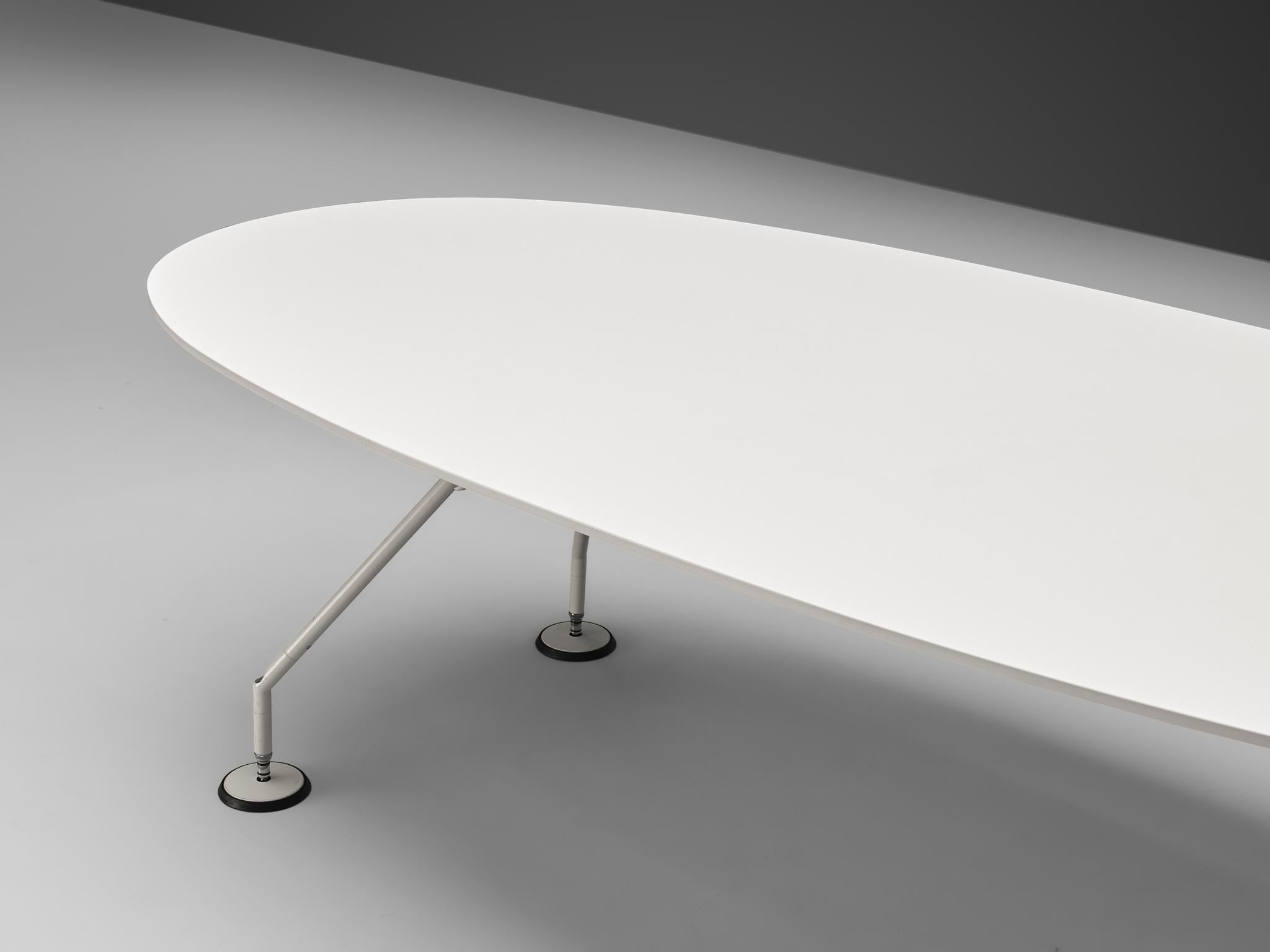 Metal Norman Foster for Tecno ‘Nomos’ Dining or Conference Table in White