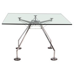 Used Norman Foster for Tecno Nomos Square Glass Table, 1980s