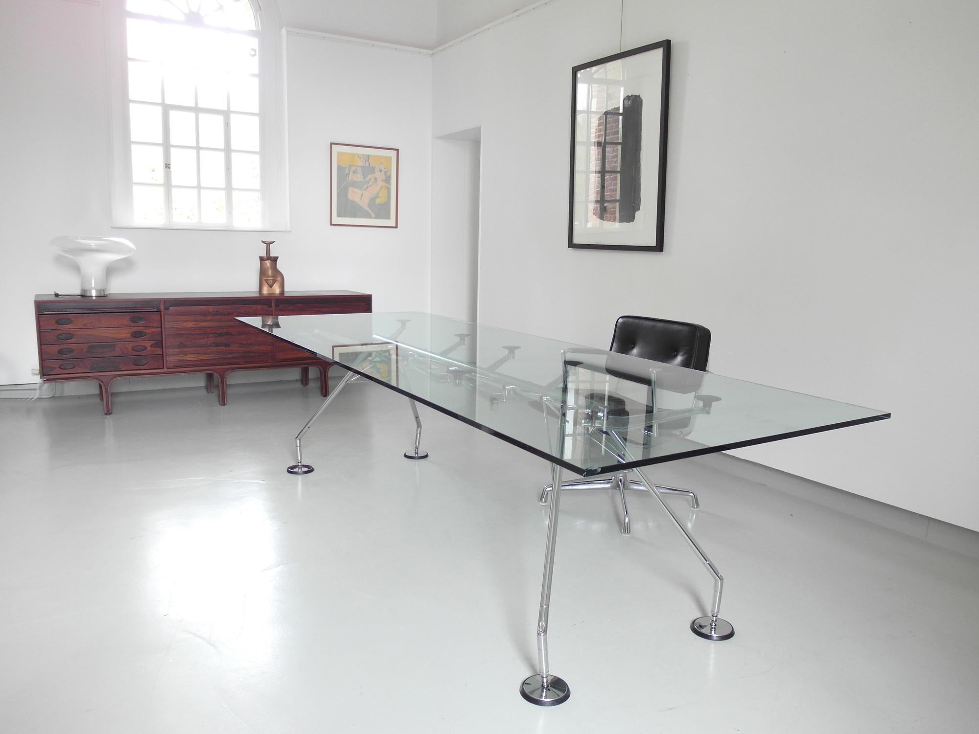 Aluminum Norman Foster Large Nomos Table, Italy, 1986