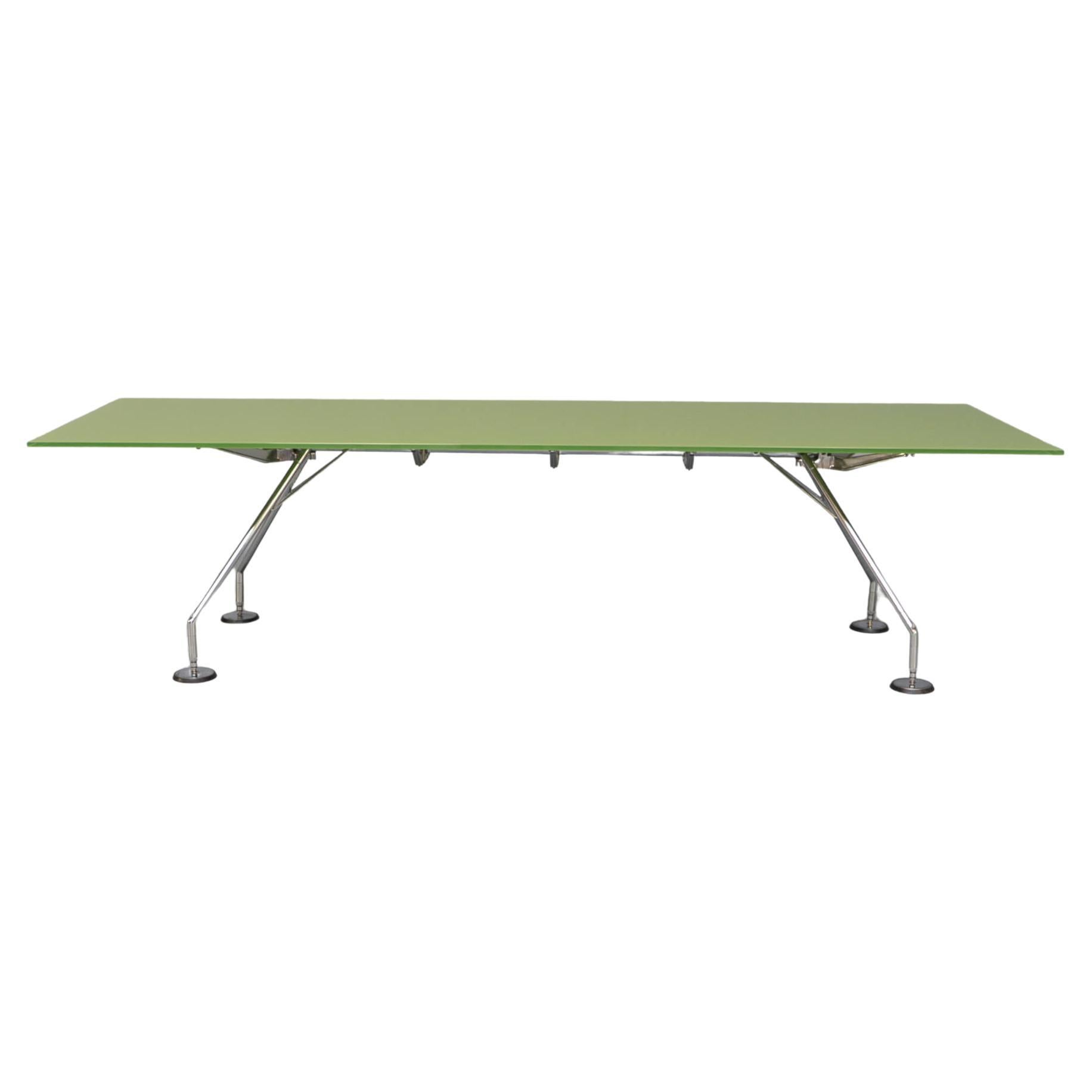 Norman Foster ‘Nomos’ Green Glass Table Desk for Tecno For Sale