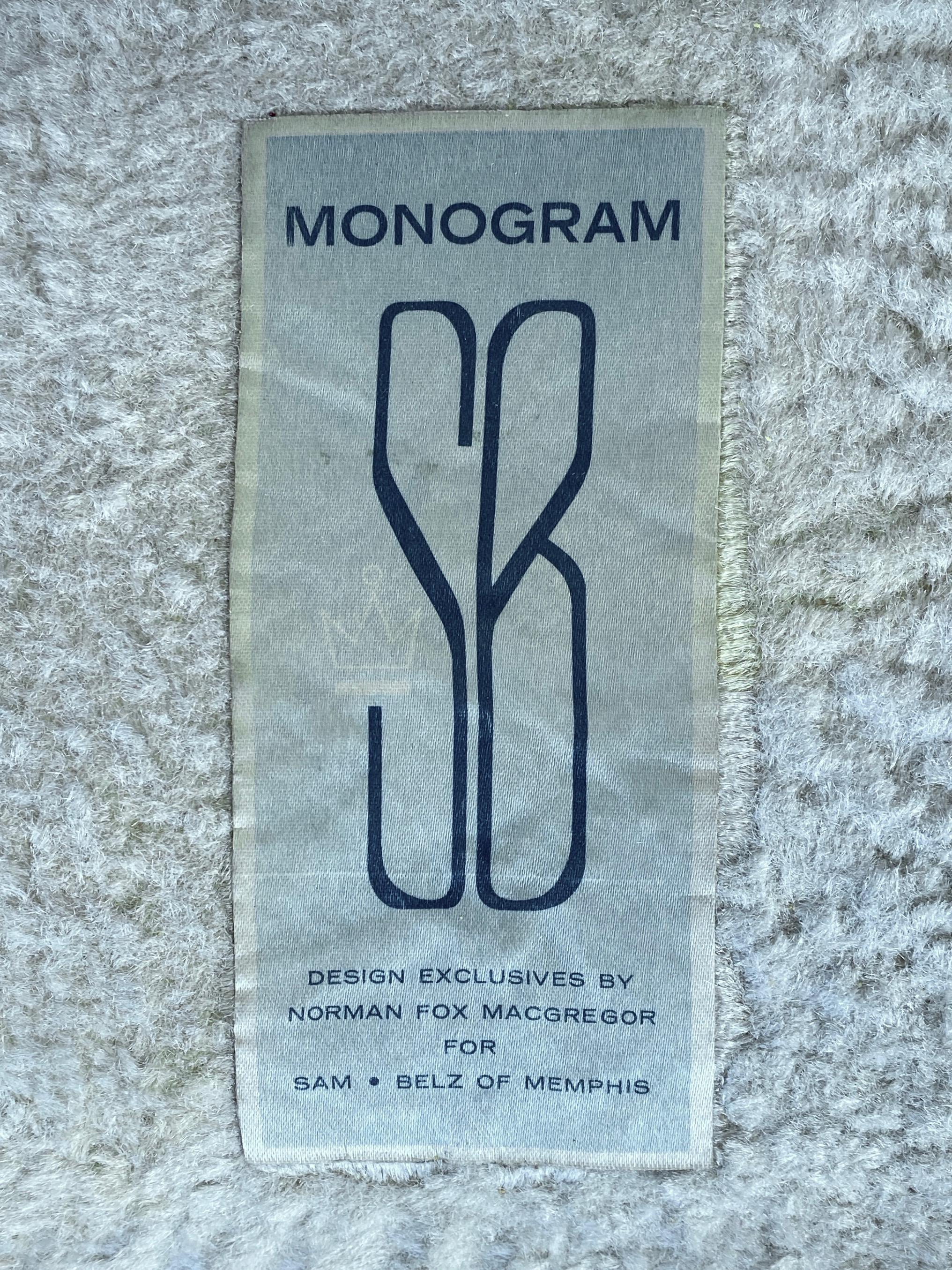 Norman Fox MacGregor for Sam Belz Monogram Lucite-Sided Long Velvet Sofa, 1960s 11