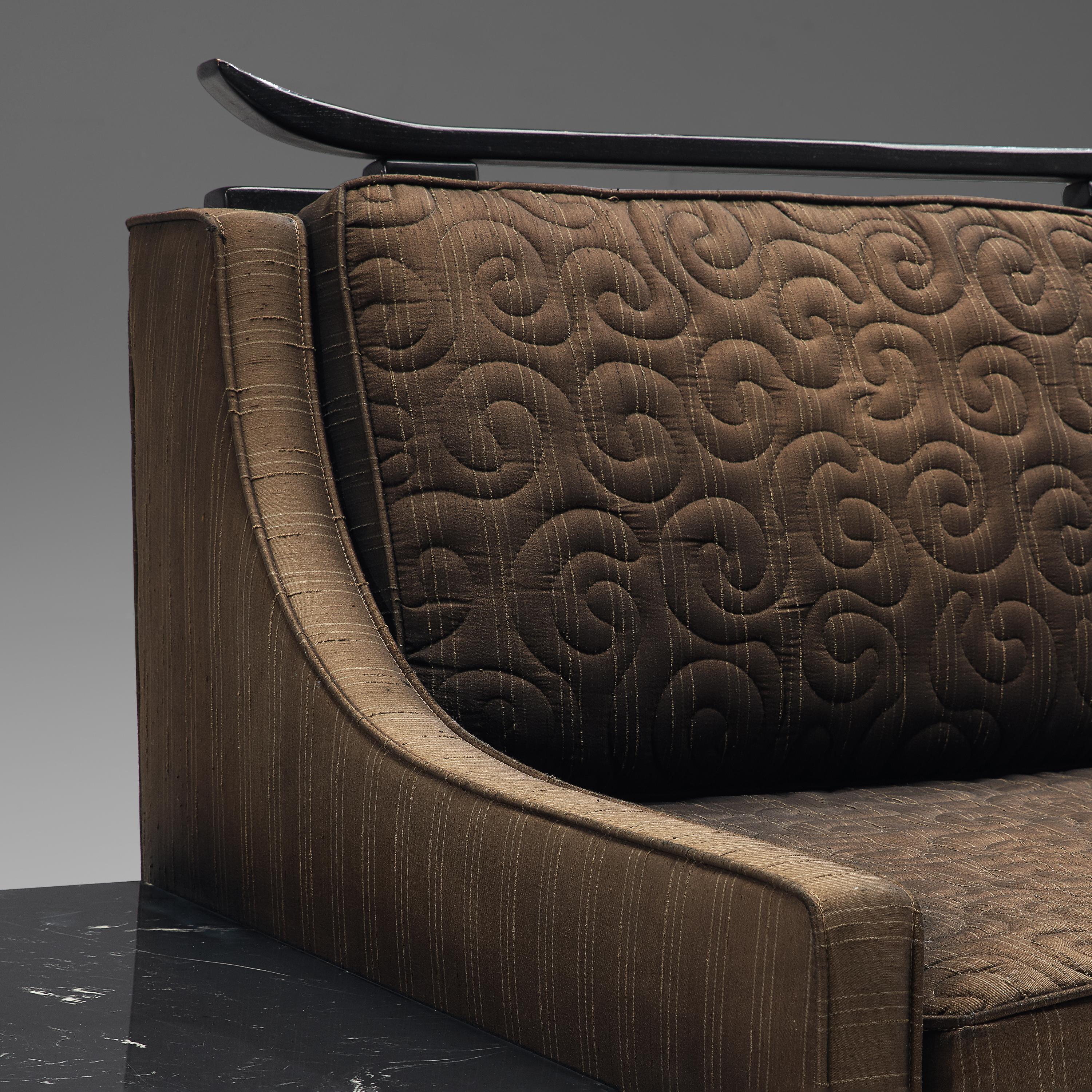 Mid-Century Modern Norman Fox Macgregor Large Platform Sofa in Structured Brown Upholstery