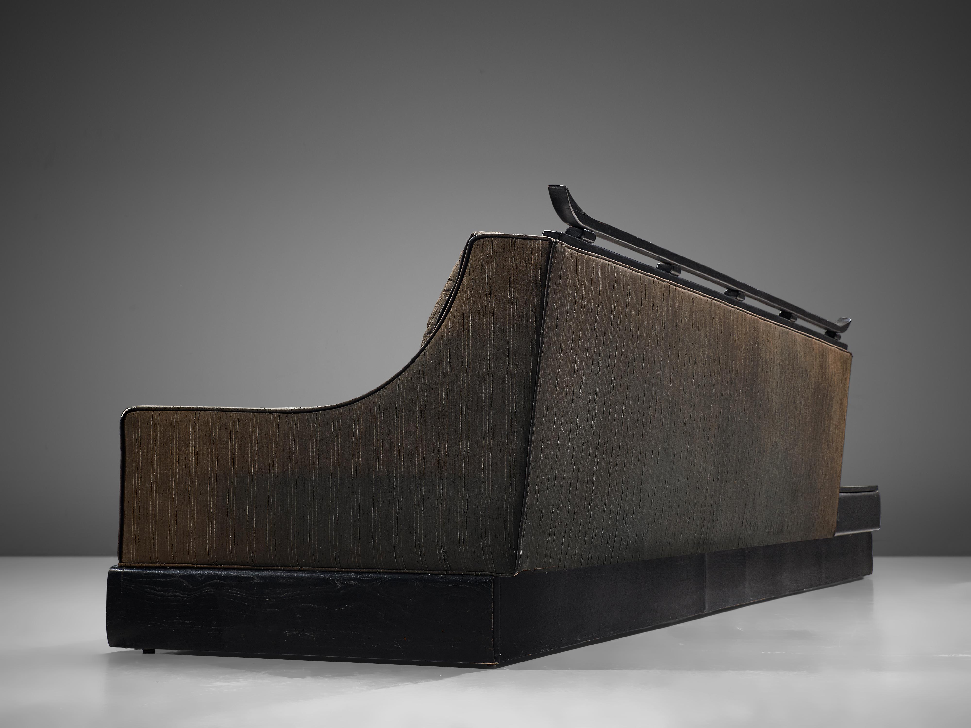 Norman Fox Macgregor Large Platform Sofa in Structured Brown Upholstery 1