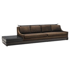 Norman Fox Macgregor Large Platform Sofa in Structured Brown Upholstery
