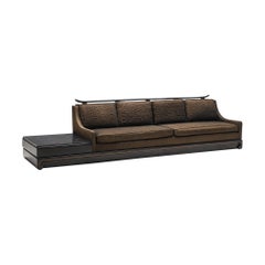 Norman Fox Platfrom Sofa in Chocolate Brown Upholstery