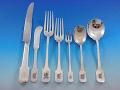 Norman Hammered by Shreve Sterling Silver Flatware Set Service 87 Pieces Dinner