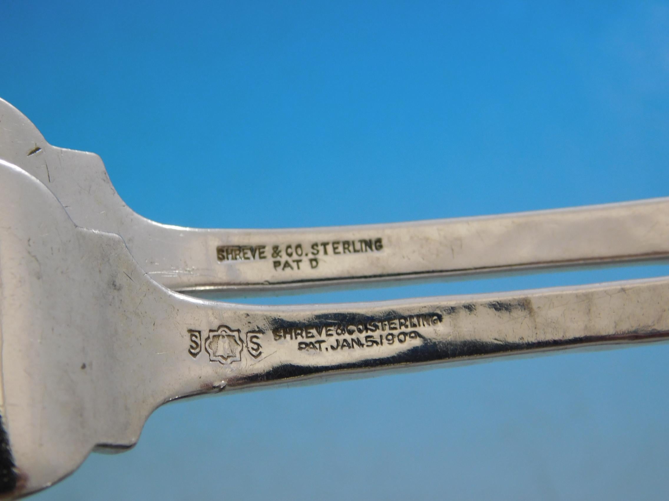 Norman Norman Hammered by Shreve, Besteckset aus Sterlingsilber, 87-teilig, Abendessen im Zustand „Hervorragend“ im Angebot in Big Bend, WI