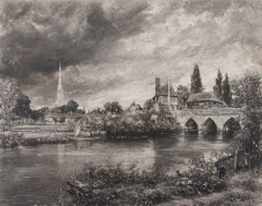 Norman Hirst after Constable - 1903 Mezzotint, Salisbury Cathedral