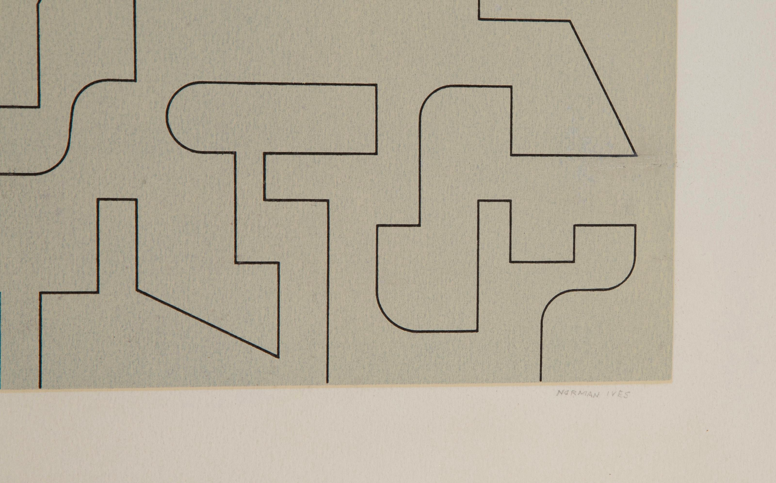 L.C., Abstract Geometric Screen Print by Norman Ives 3