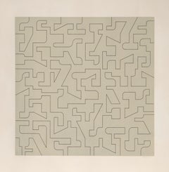 L.C., Abstract Geometric Screen Print by Norman Ives